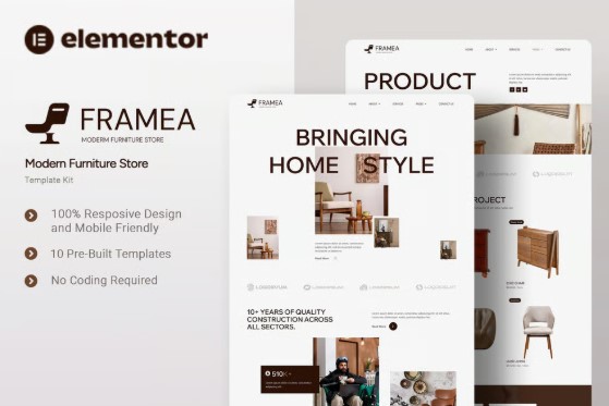 Framea – Modern Furniture Store Elementor Template Kit