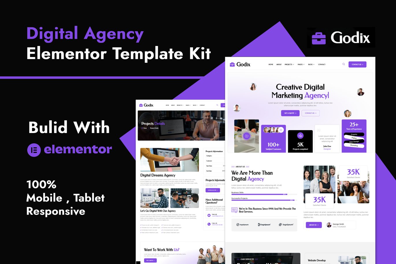 Godix – Digital Agency Elementor Template Kit