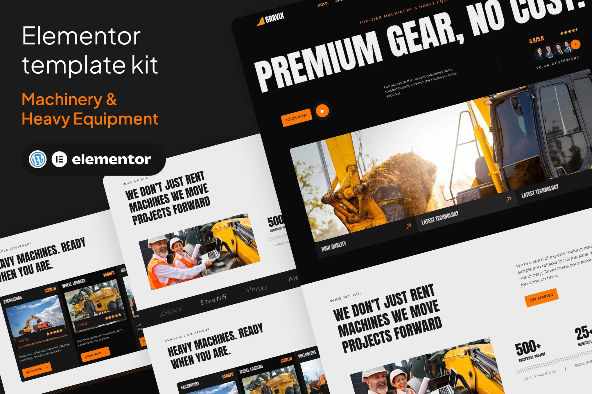 Gravix – Machinery and Heavy Equipment Elementor Kits Templates