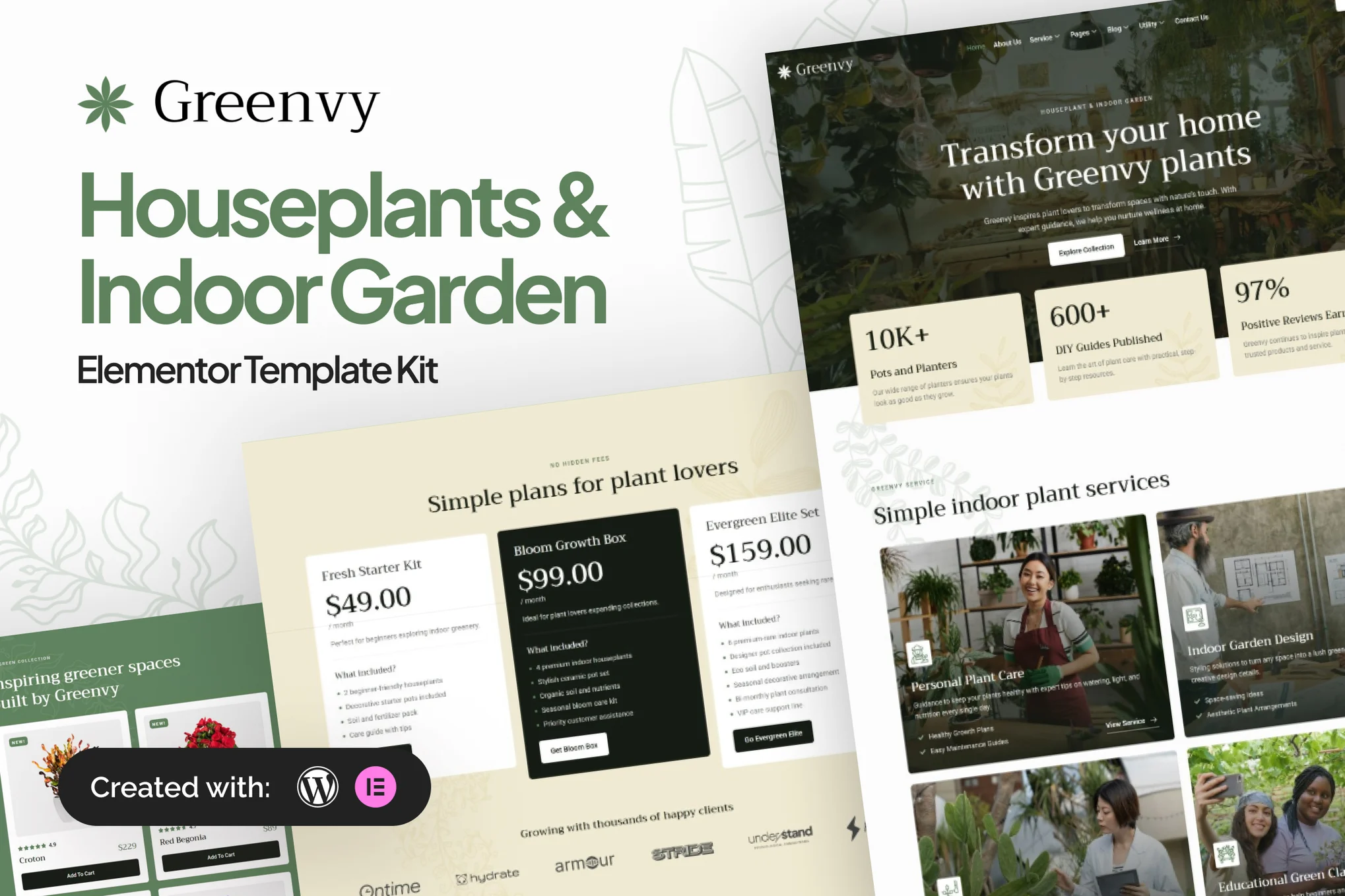 Greenvy – Houseplants and Indoor Garden Elementor Template Kit