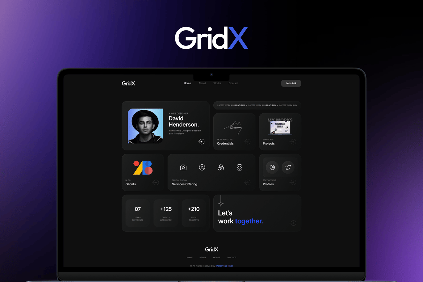 Gridx Portfolio WordPress Theme