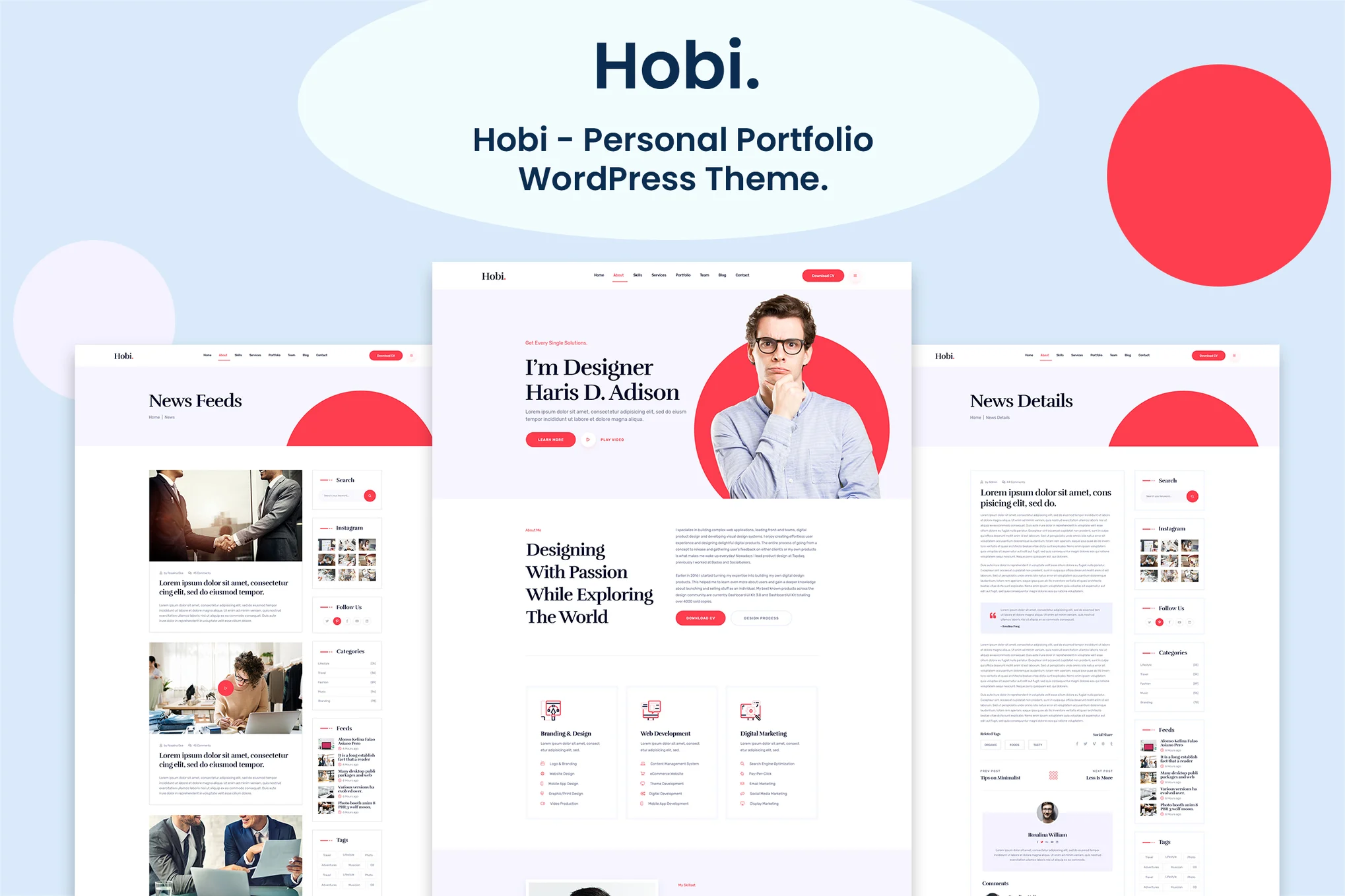 Hobi – Personal Portfolio WordPress Theme