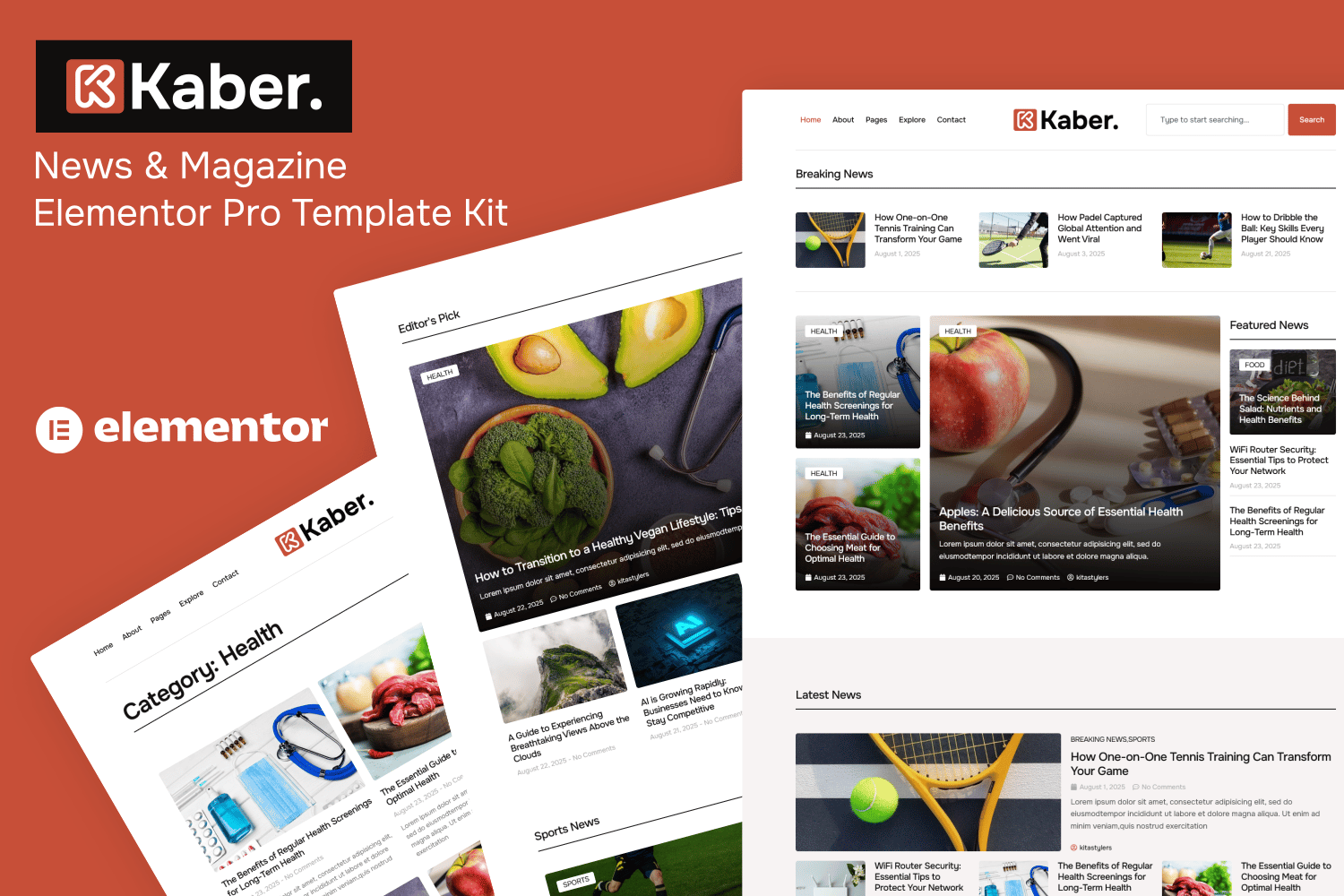 Kaber – News and Magazine Elementor Pro Template Kit
