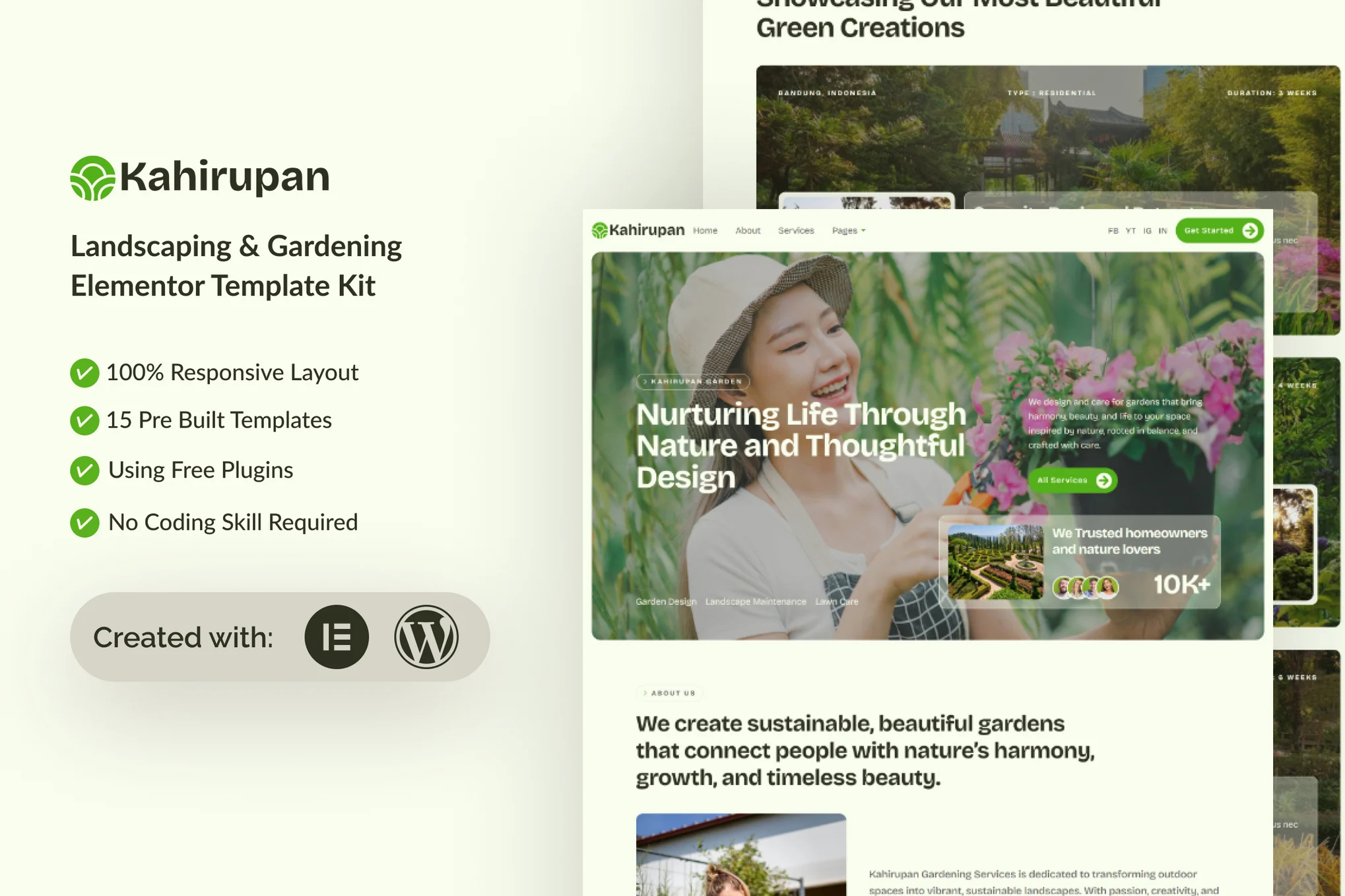 Kahirupan – Landscape and Gardening Elementor Template Kit