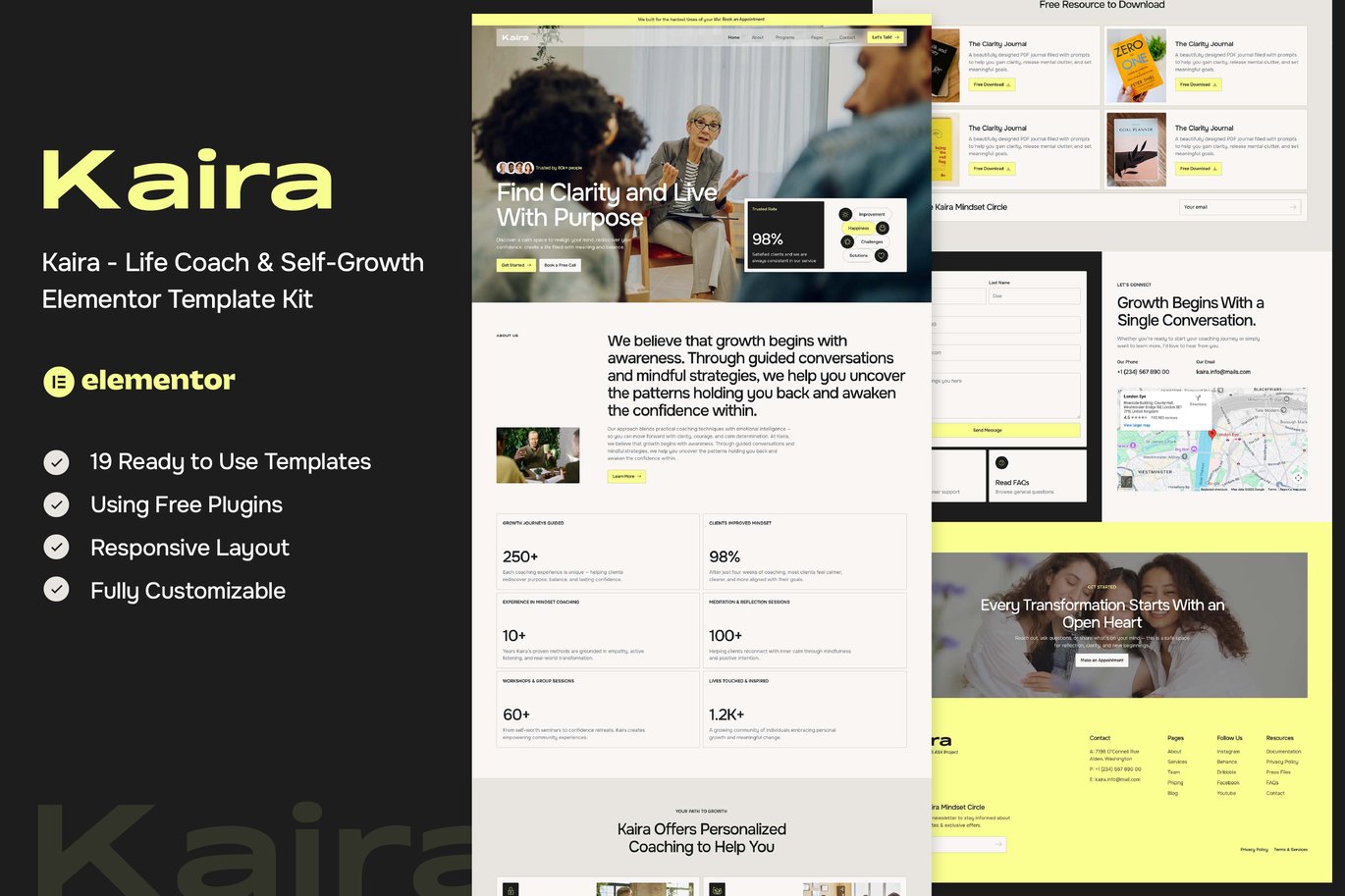 Kaira – Life Coach and Self-Growth Elementor Template Kit