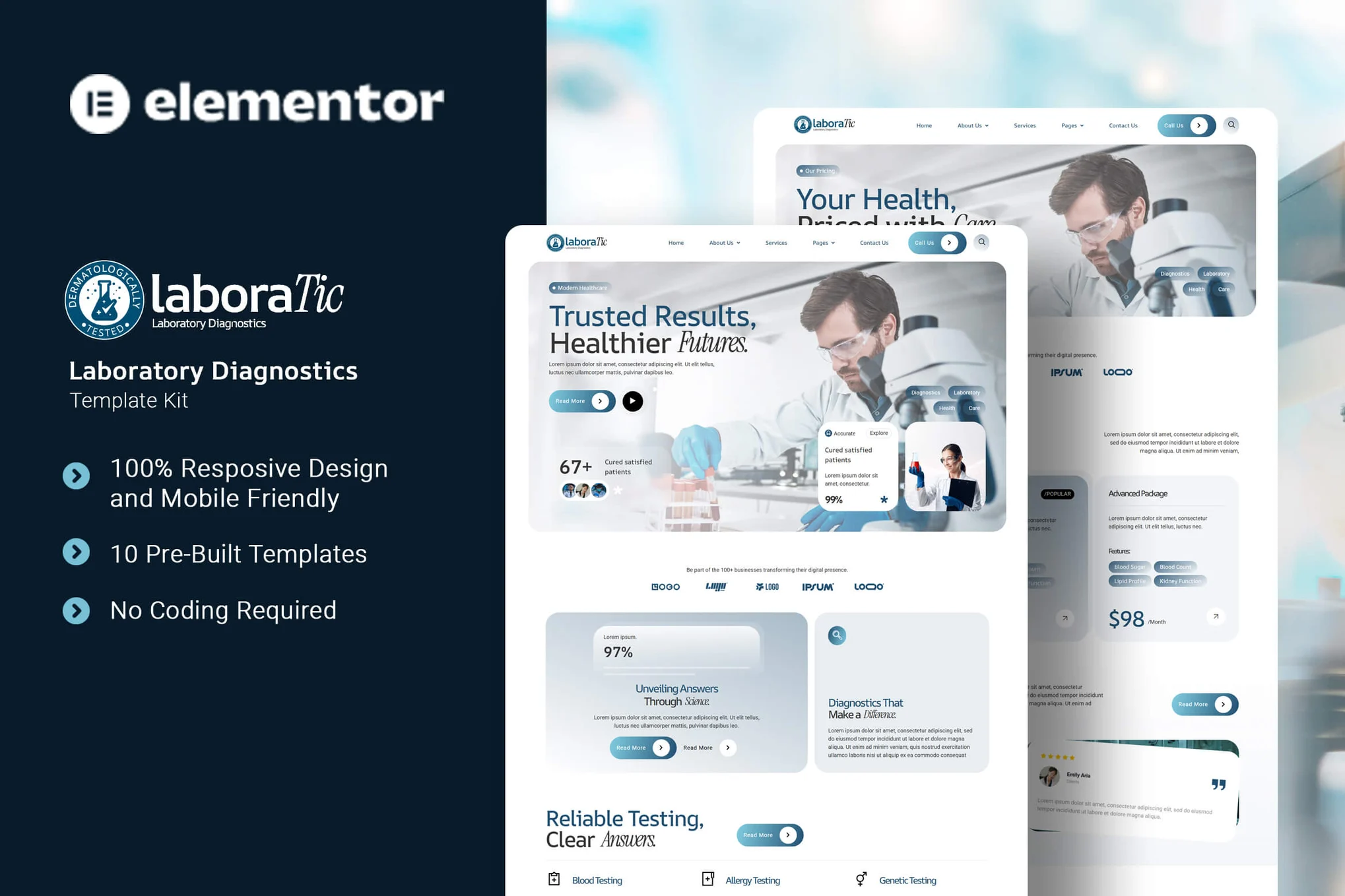 Laboratic – Laboratory Diagnostics Elementor Template Kit