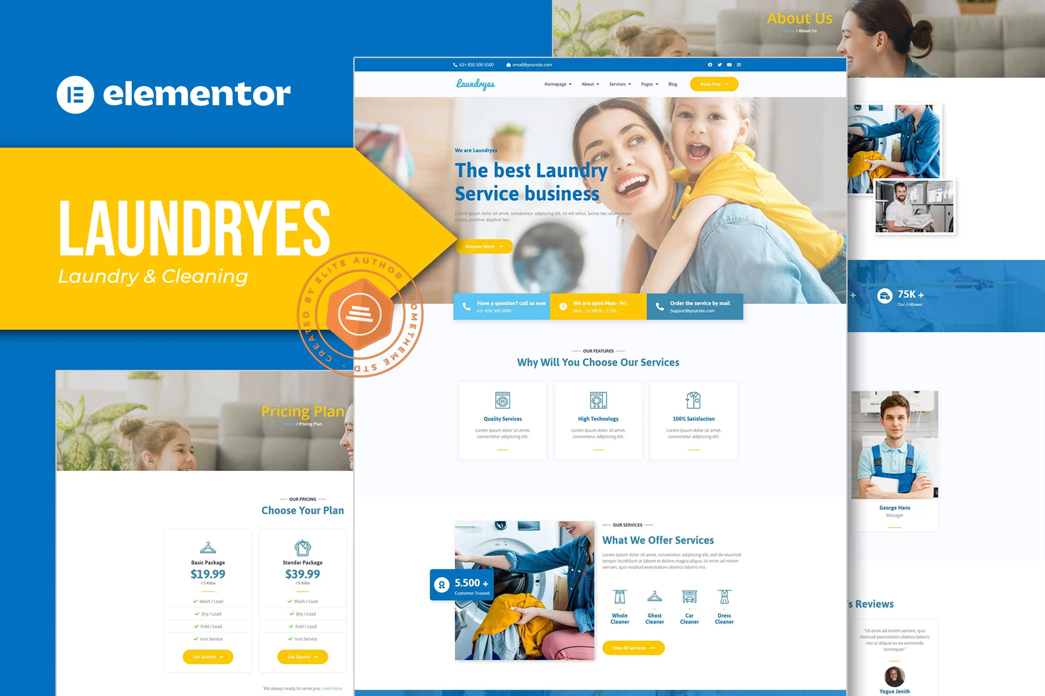 Laundryes – Laundry and Cleaning Elementor Template Kit