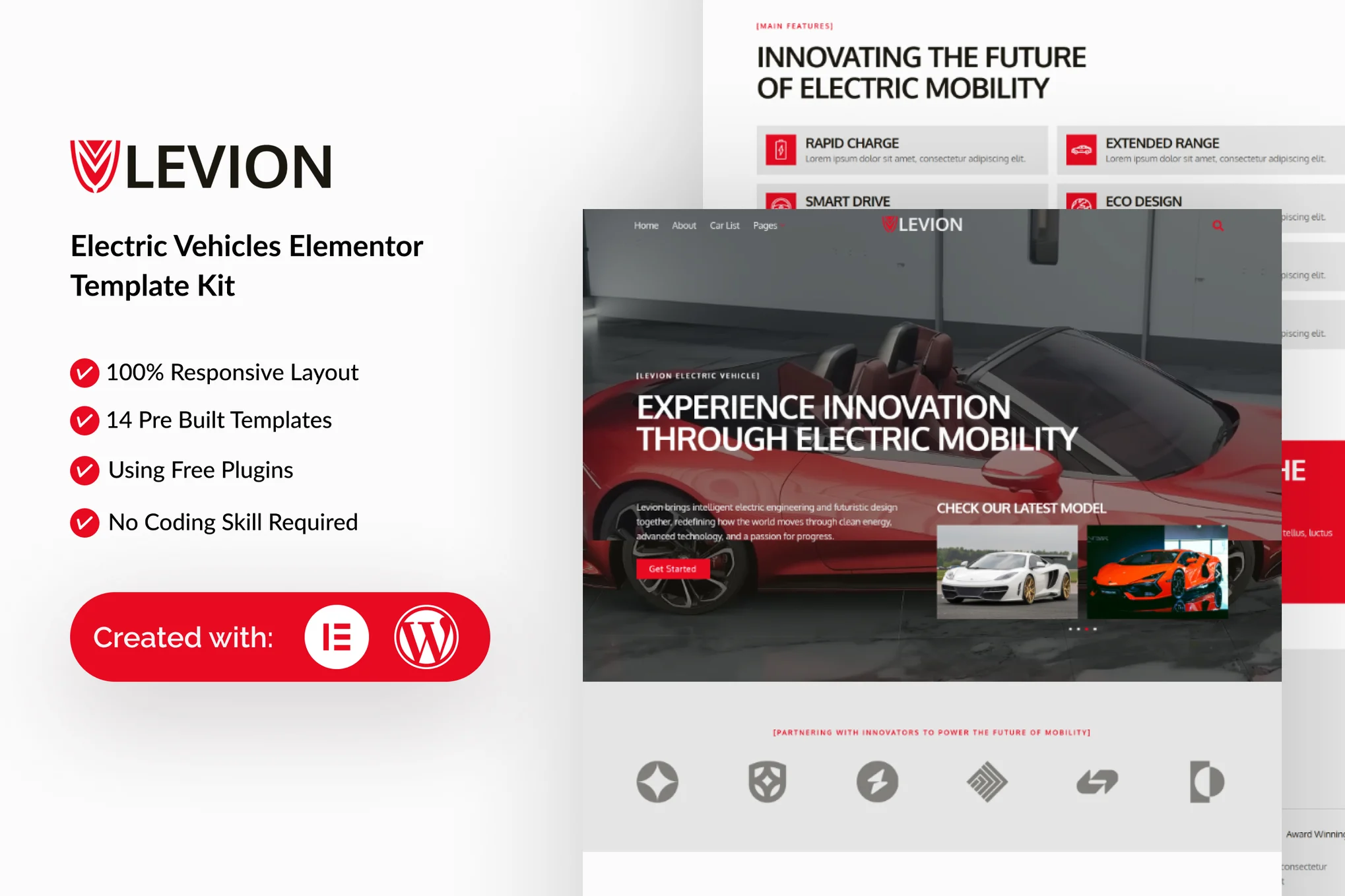 Levion – Electric Vehicle Elementor Template Kit