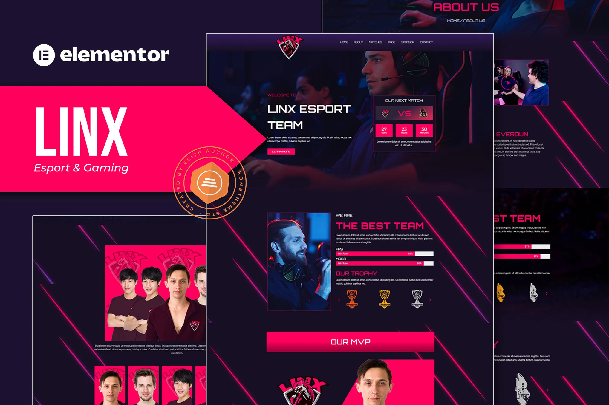 Linx – Esport and Gaming Elementor Template Kit