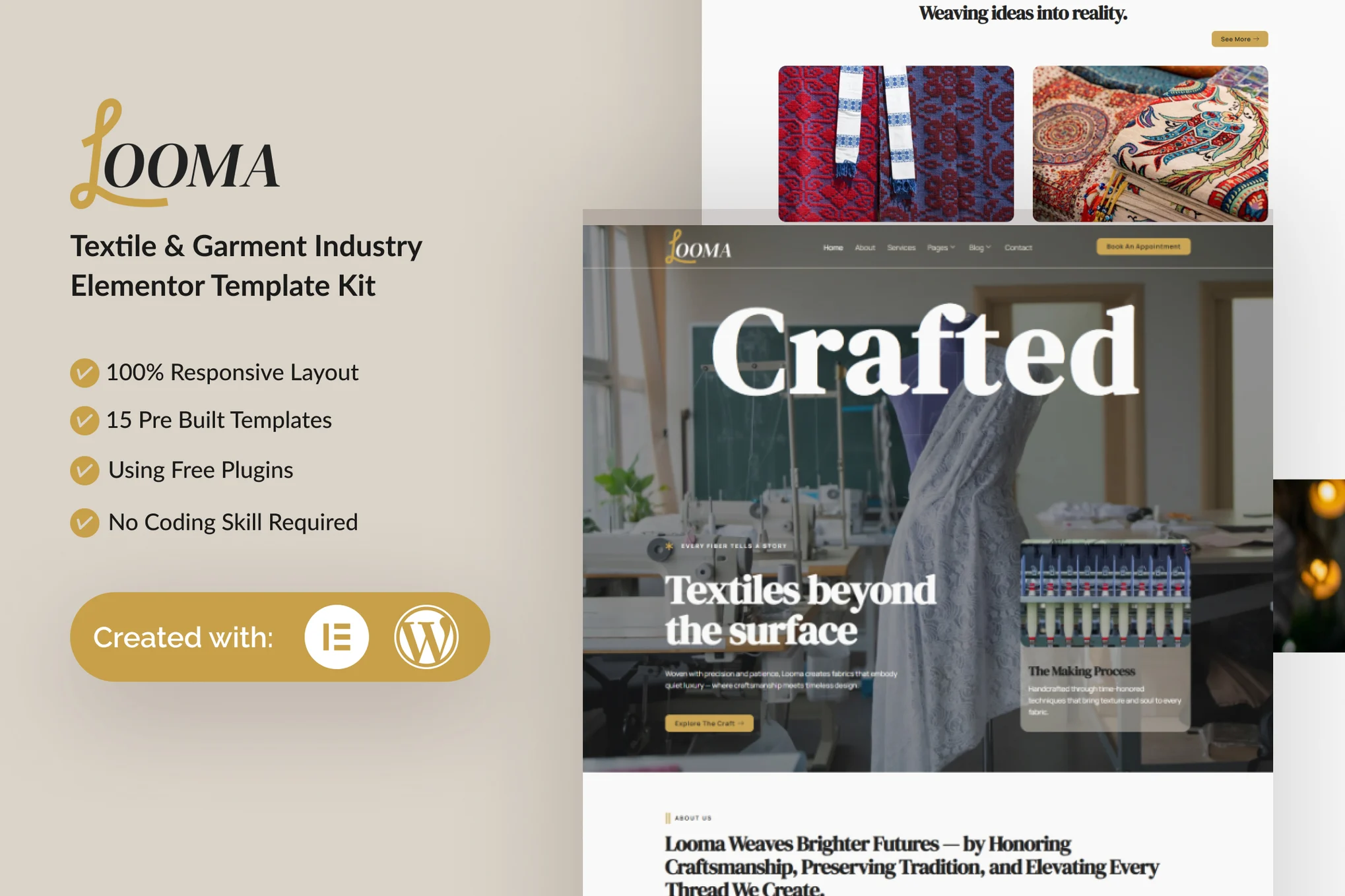 Looma – Textile Garment Industry Elementor Template Kit