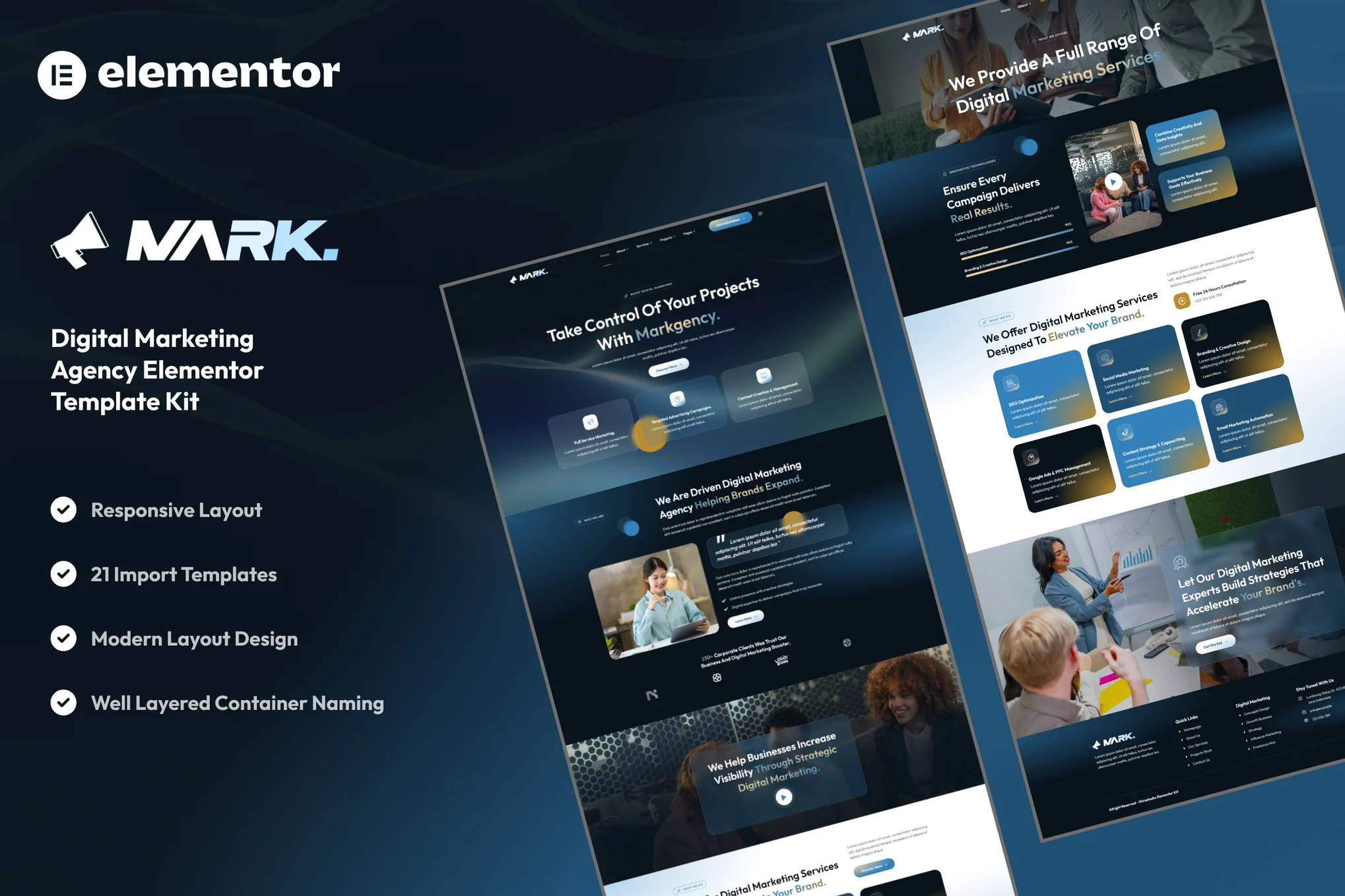 Markagency – Digital Marketing Agency Elementor Template Kit
