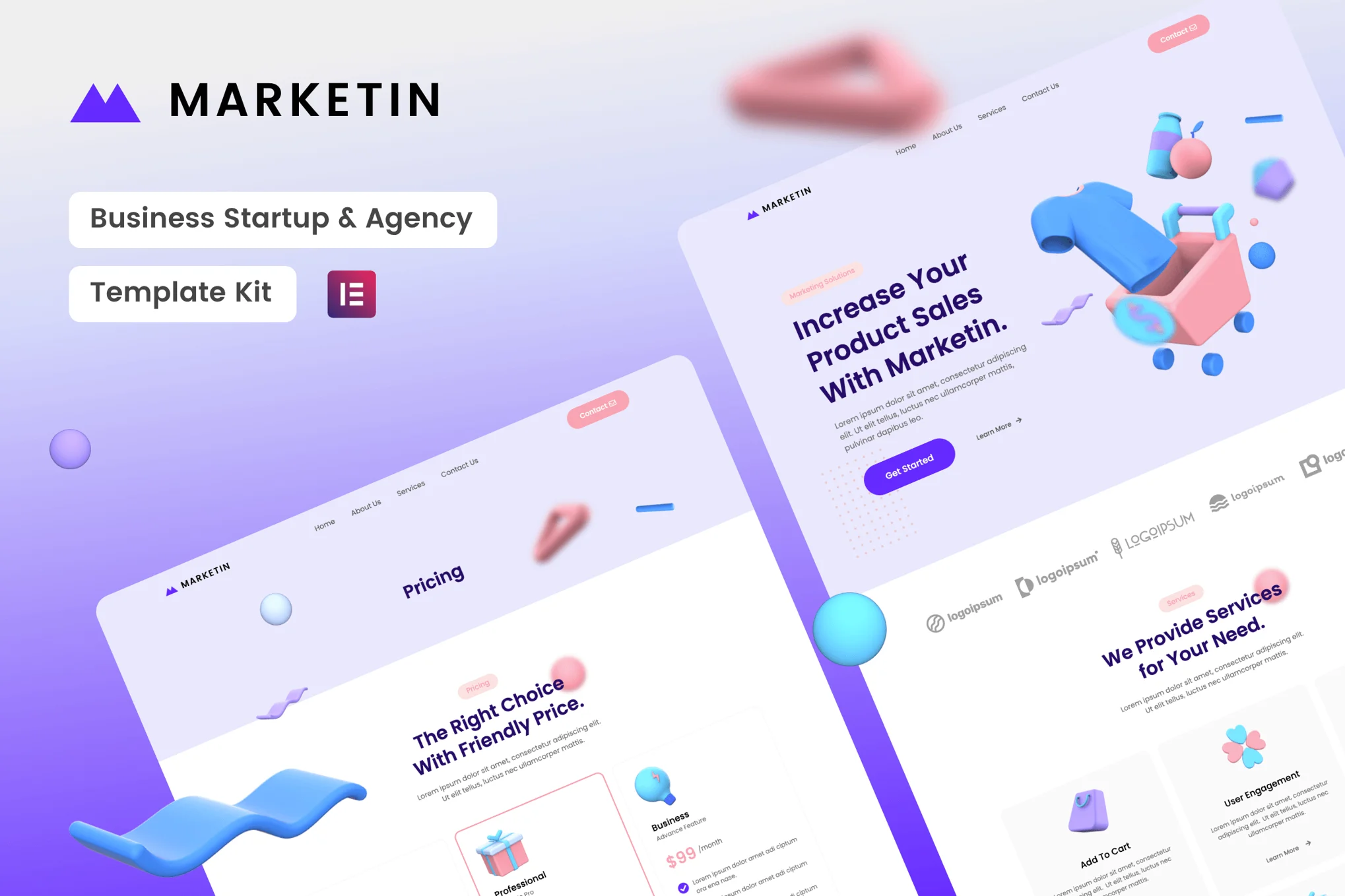 Marketin – Business Startup and Agency Elementor Template Kit