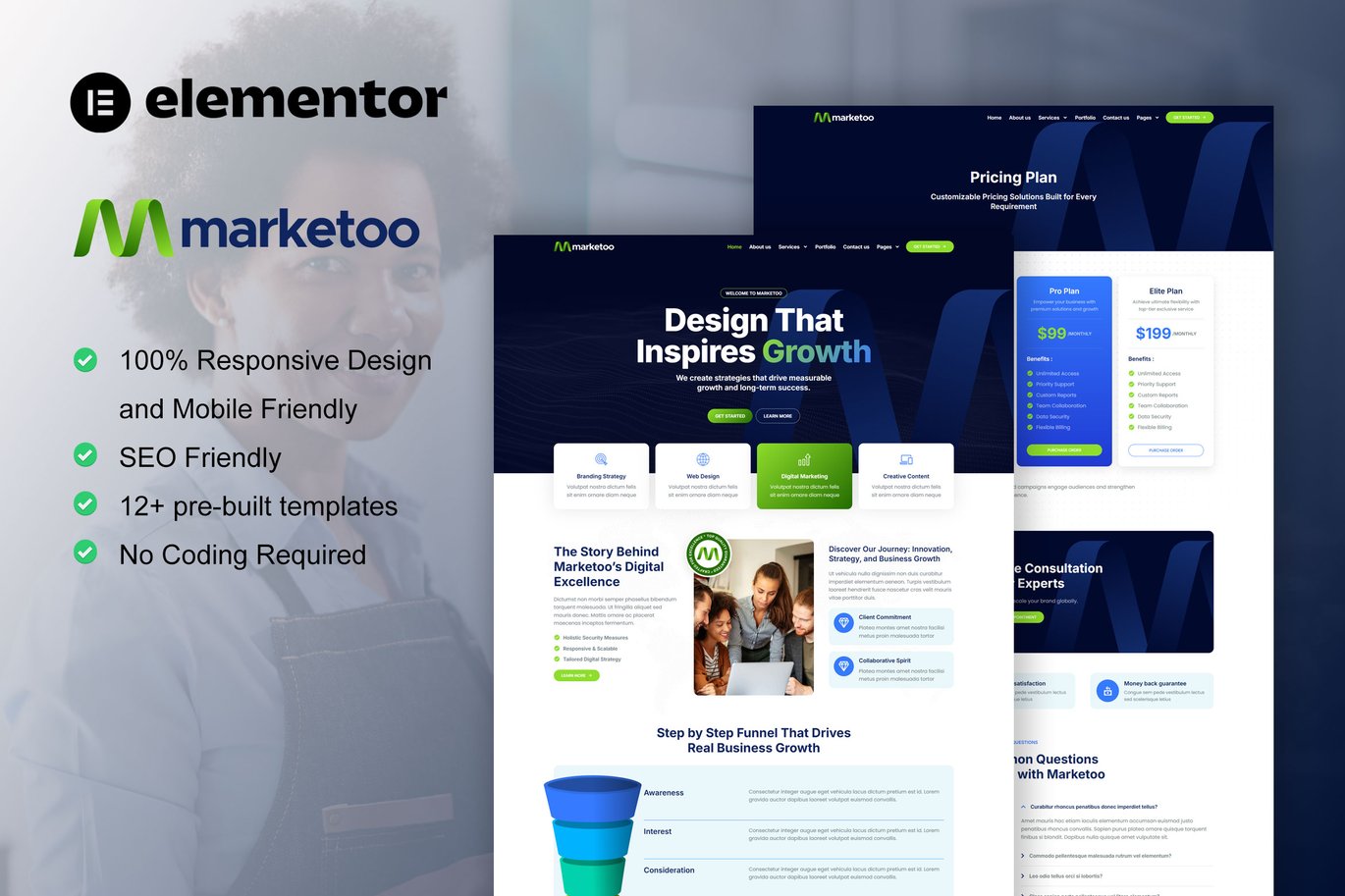 Marketoo – Digital Marketing Agency Elementor Pro Template Kit