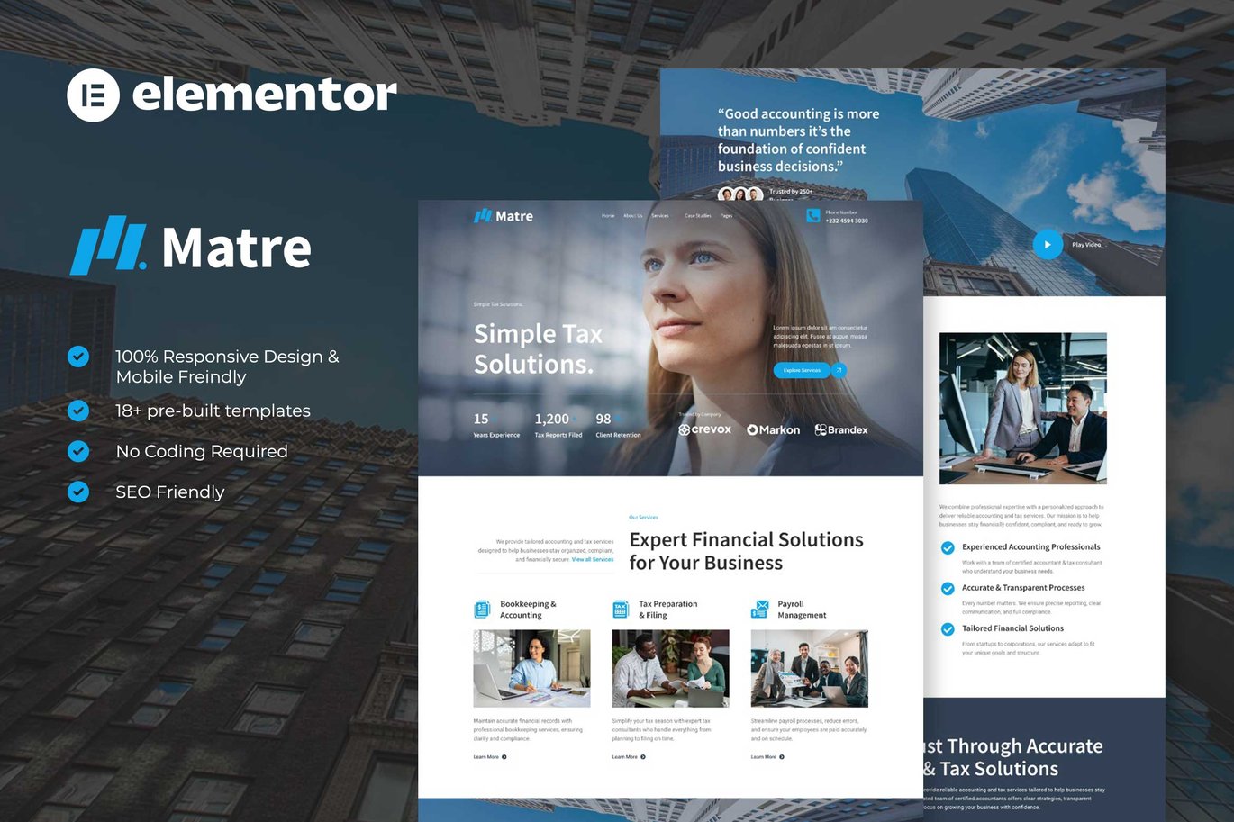 Matre – Accounting and Tax Services Elementor Template Kit