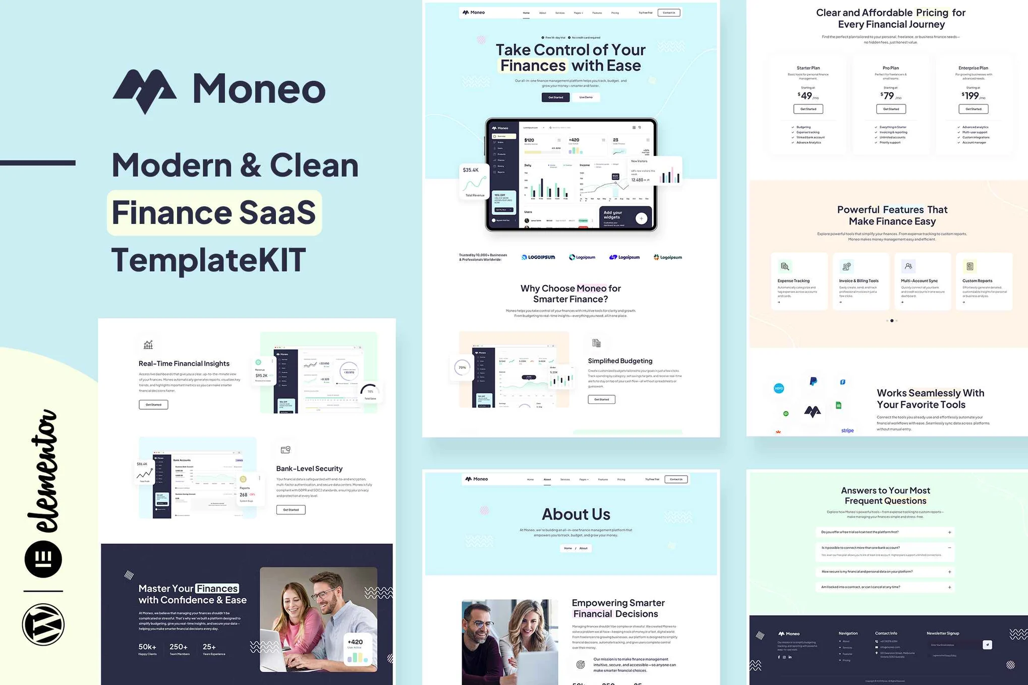 Moneo – Finance Management Elementor Template Kit