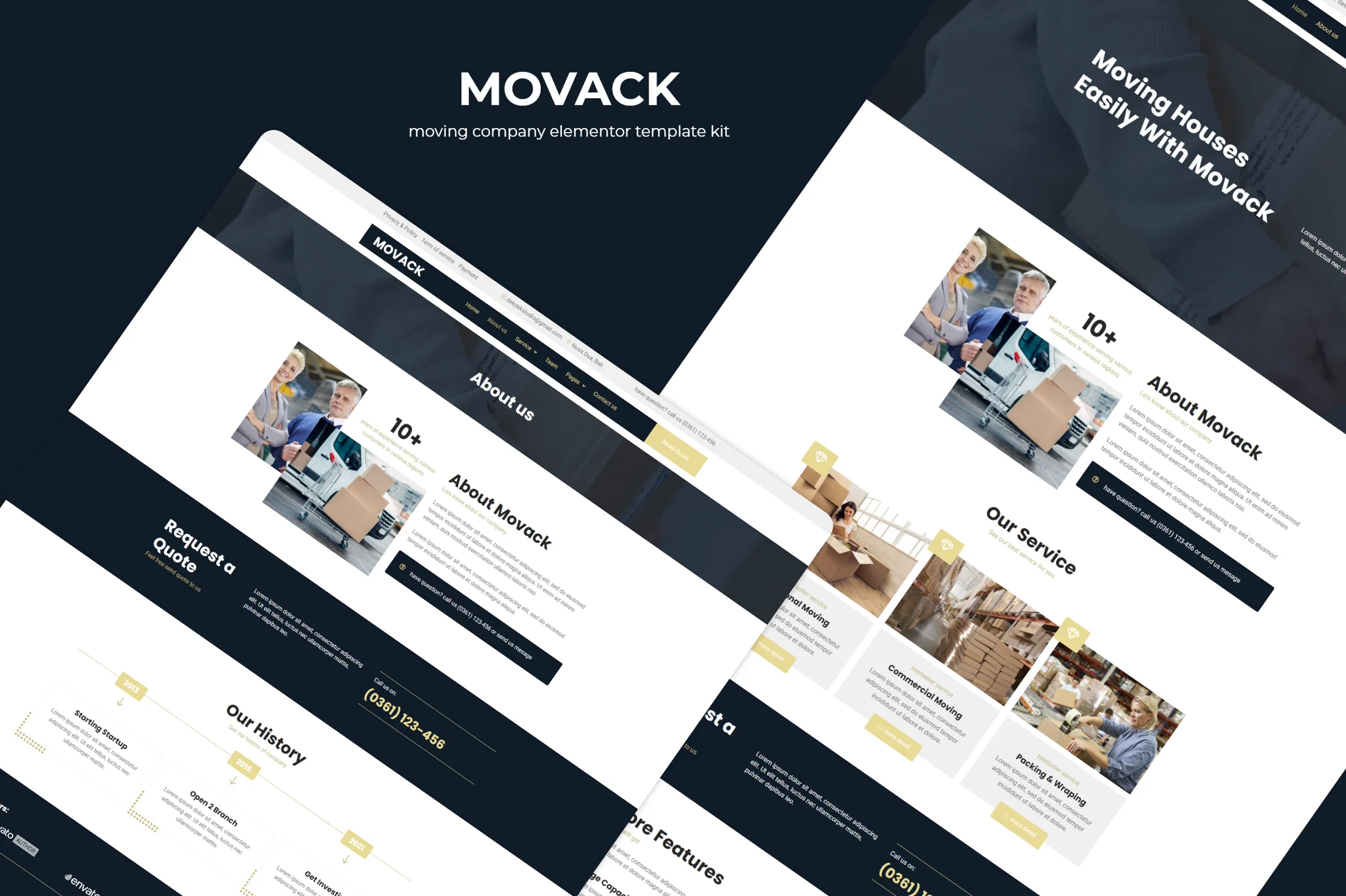 Movack – Moving Company Elementor Template Kit
