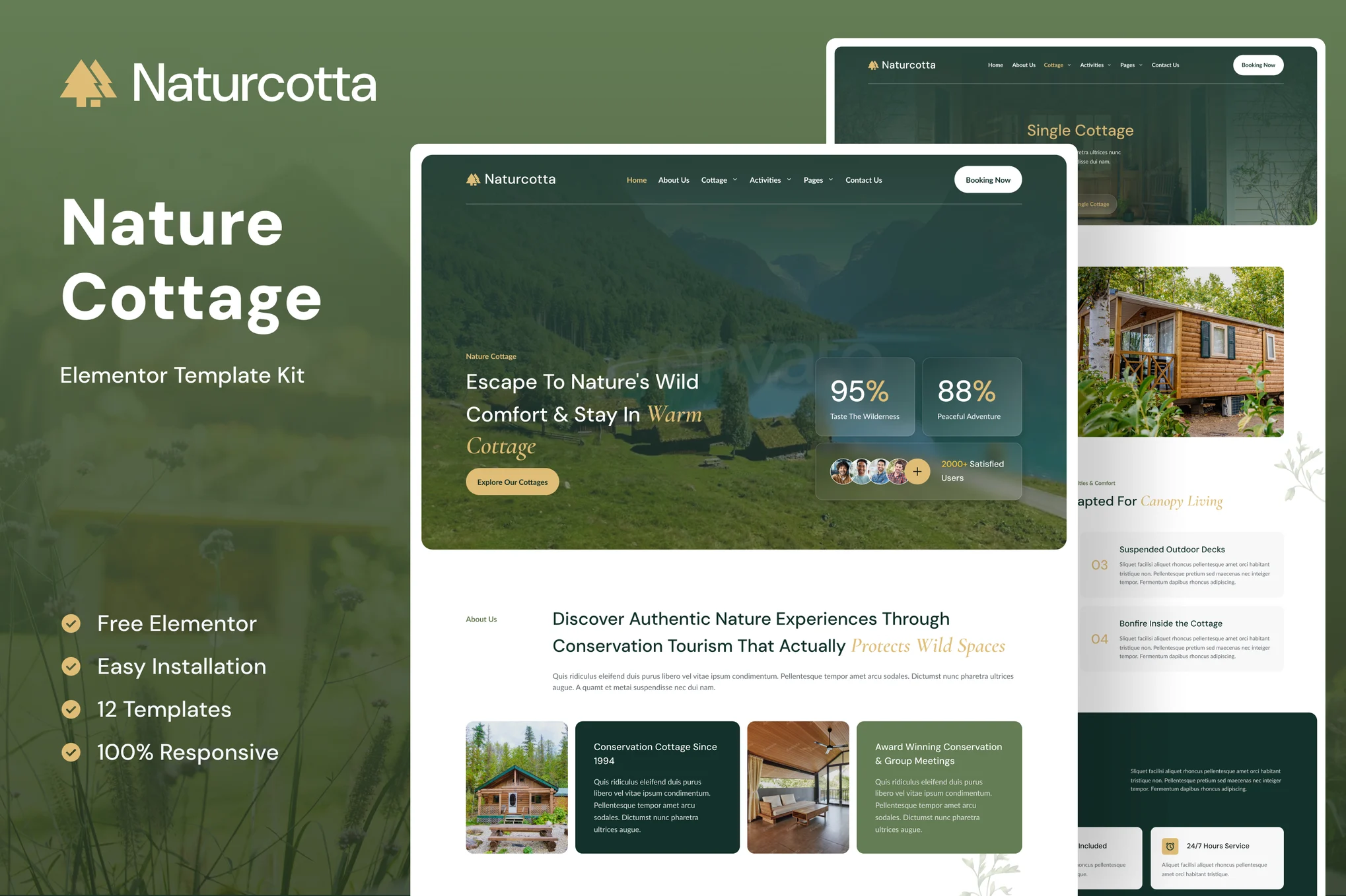 Naturcotta – Nature Cottage Elementor Template Kit