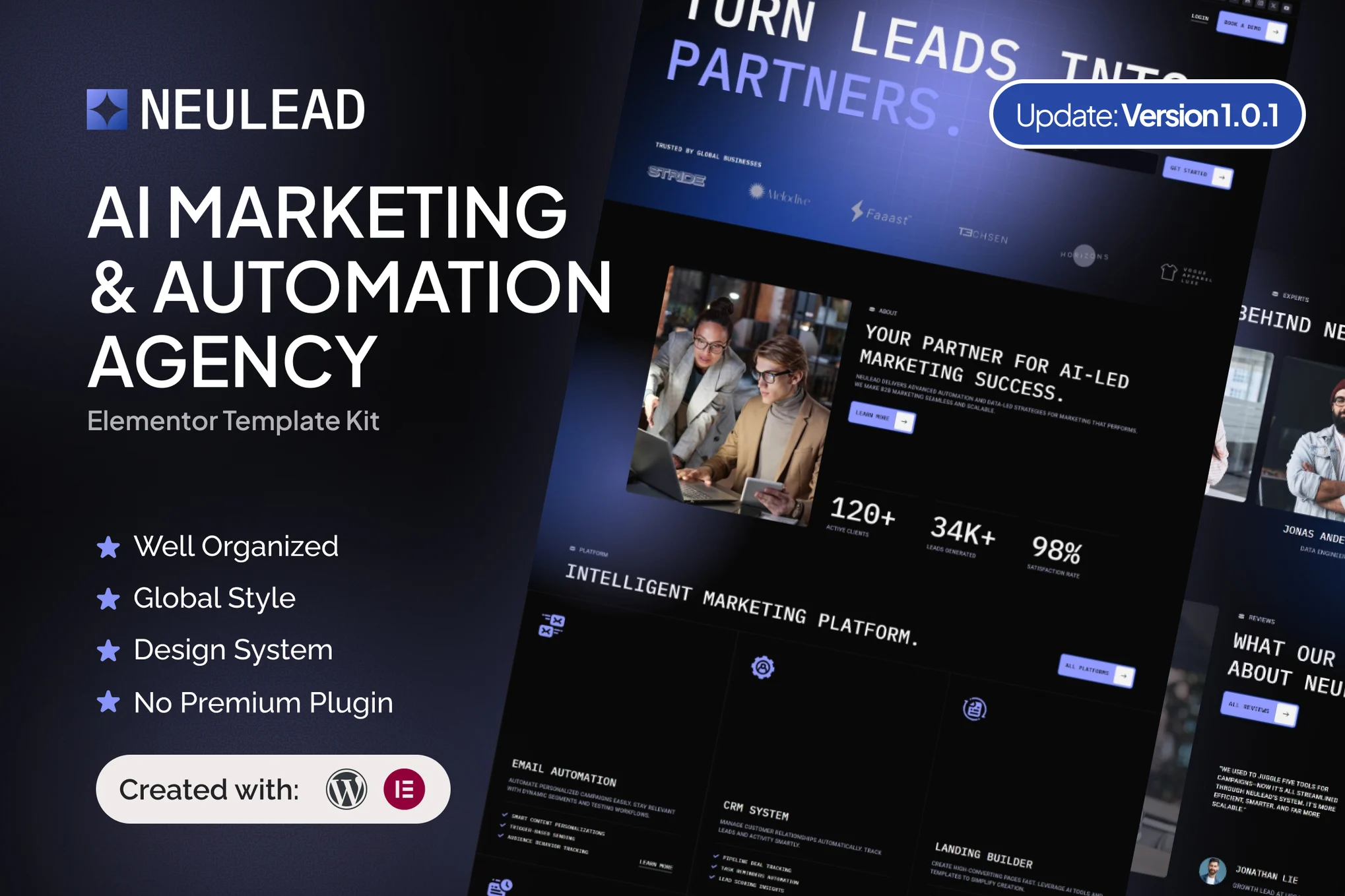 Neulead – AI Marketing and Automation Agency Elementor Template Kit