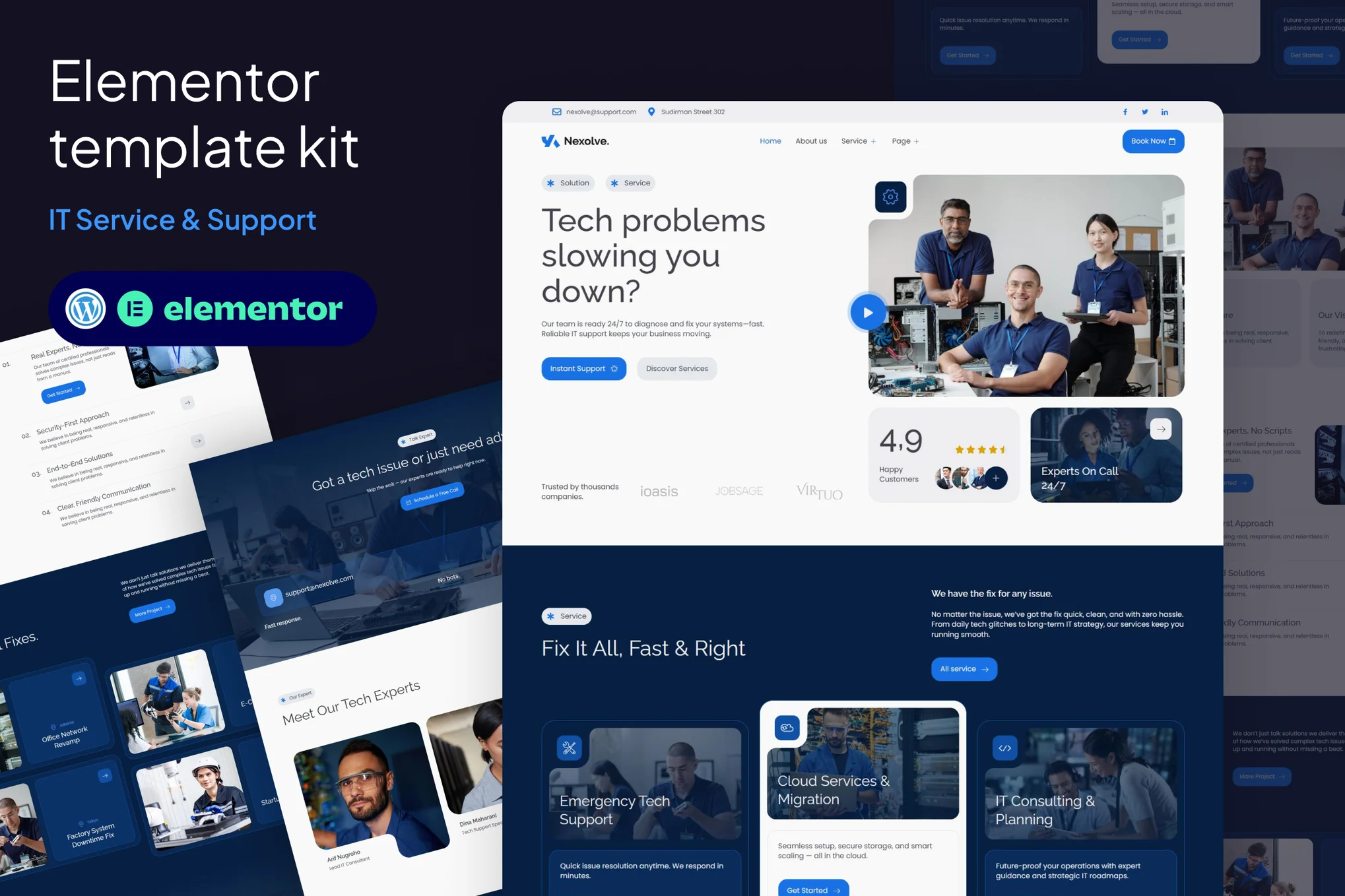 Nexolve – IT Service and Support Elementor Template Kit