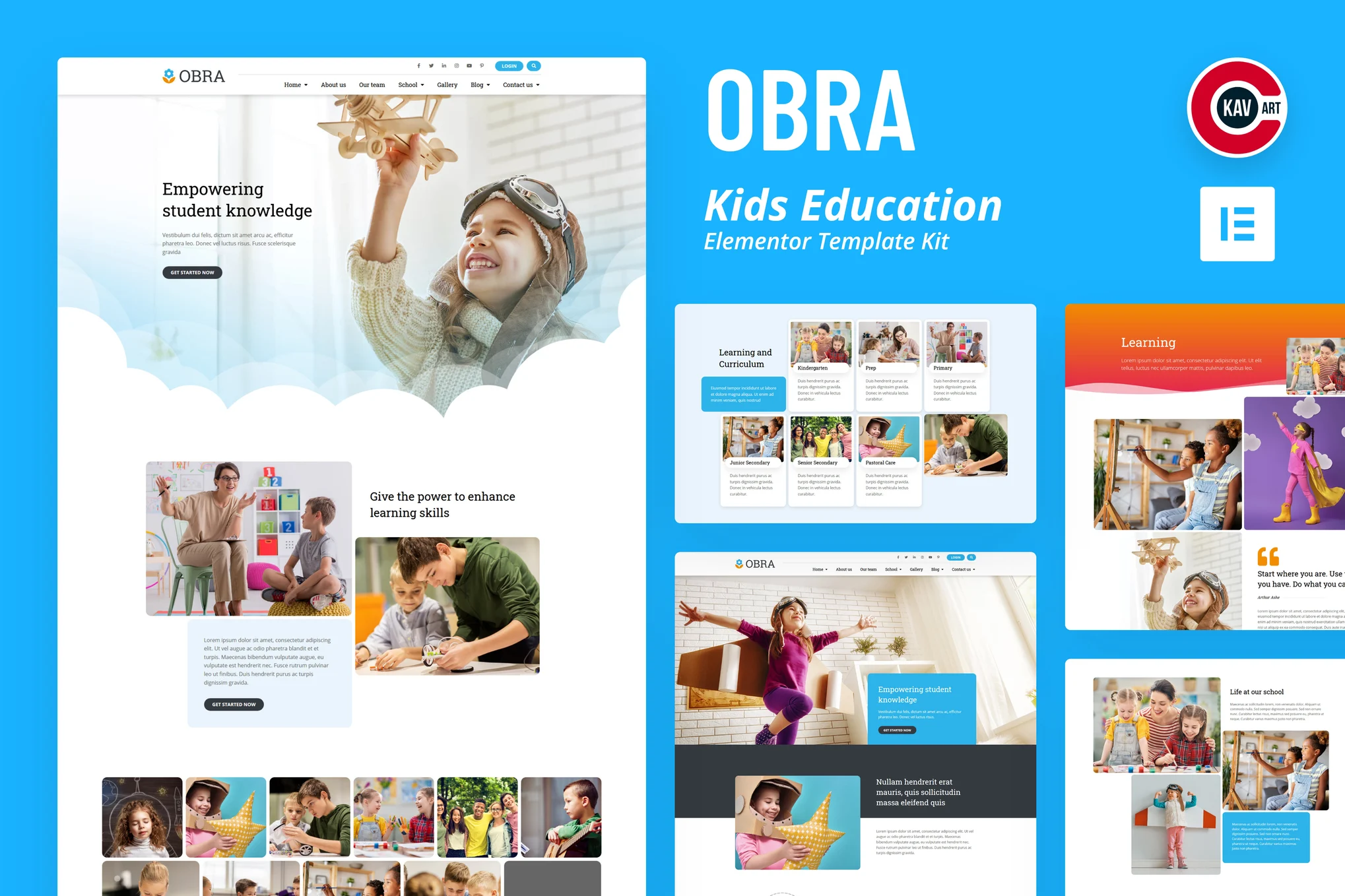 Obra – Kids Education and School Template Kit