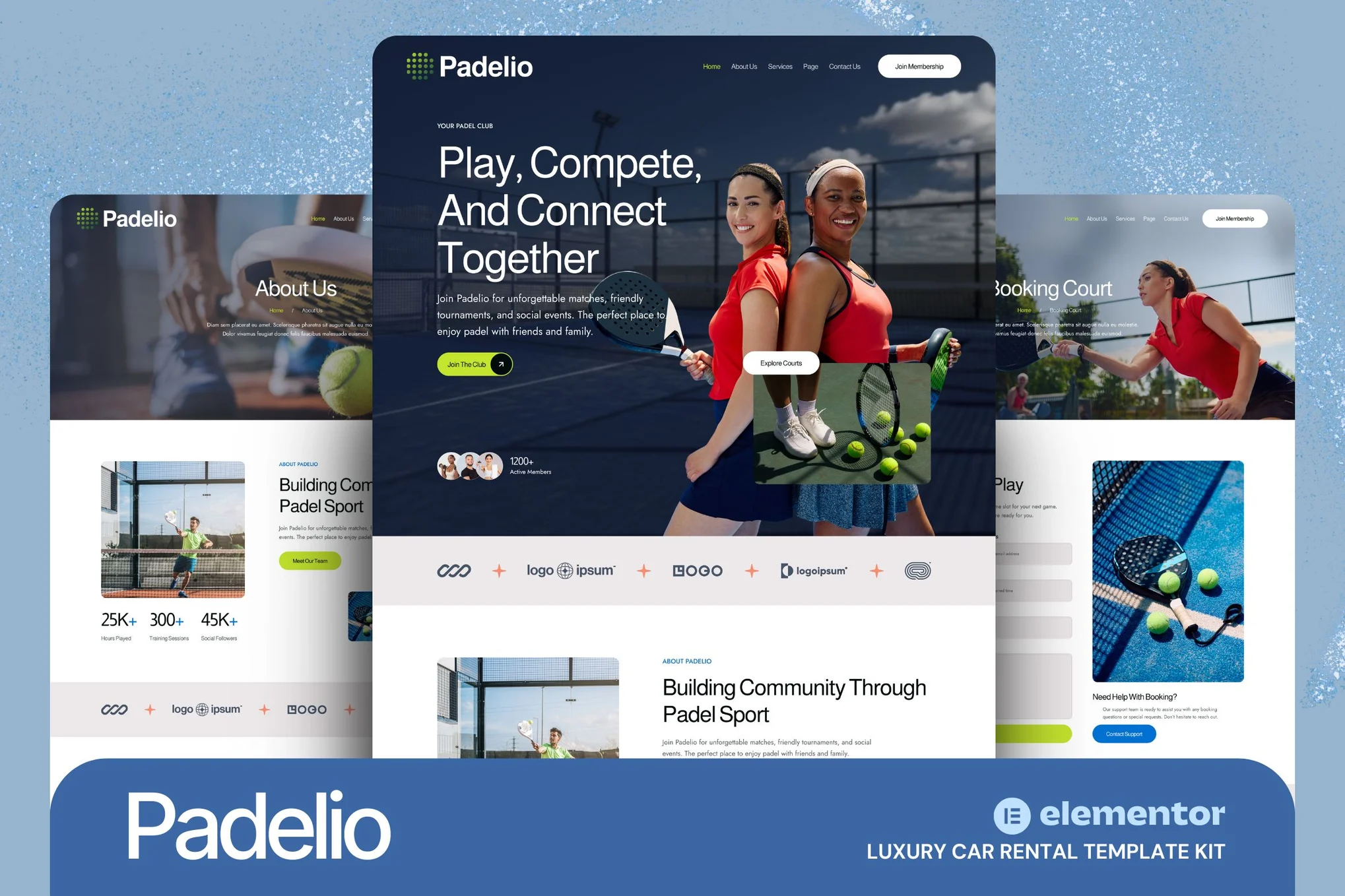 Padelio – Padel Club and Court Rental Elementor Template Kit