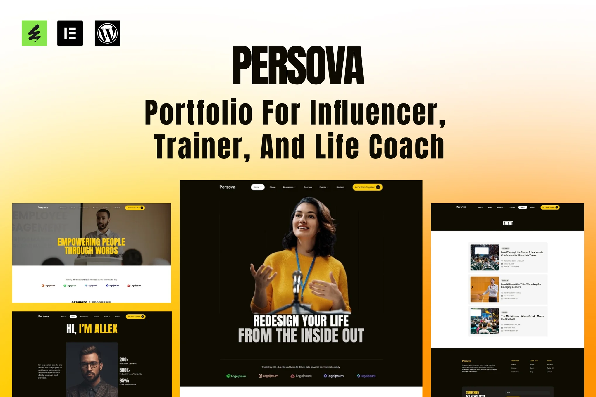Persova – Influencer Portfolio Elementor Template Kit