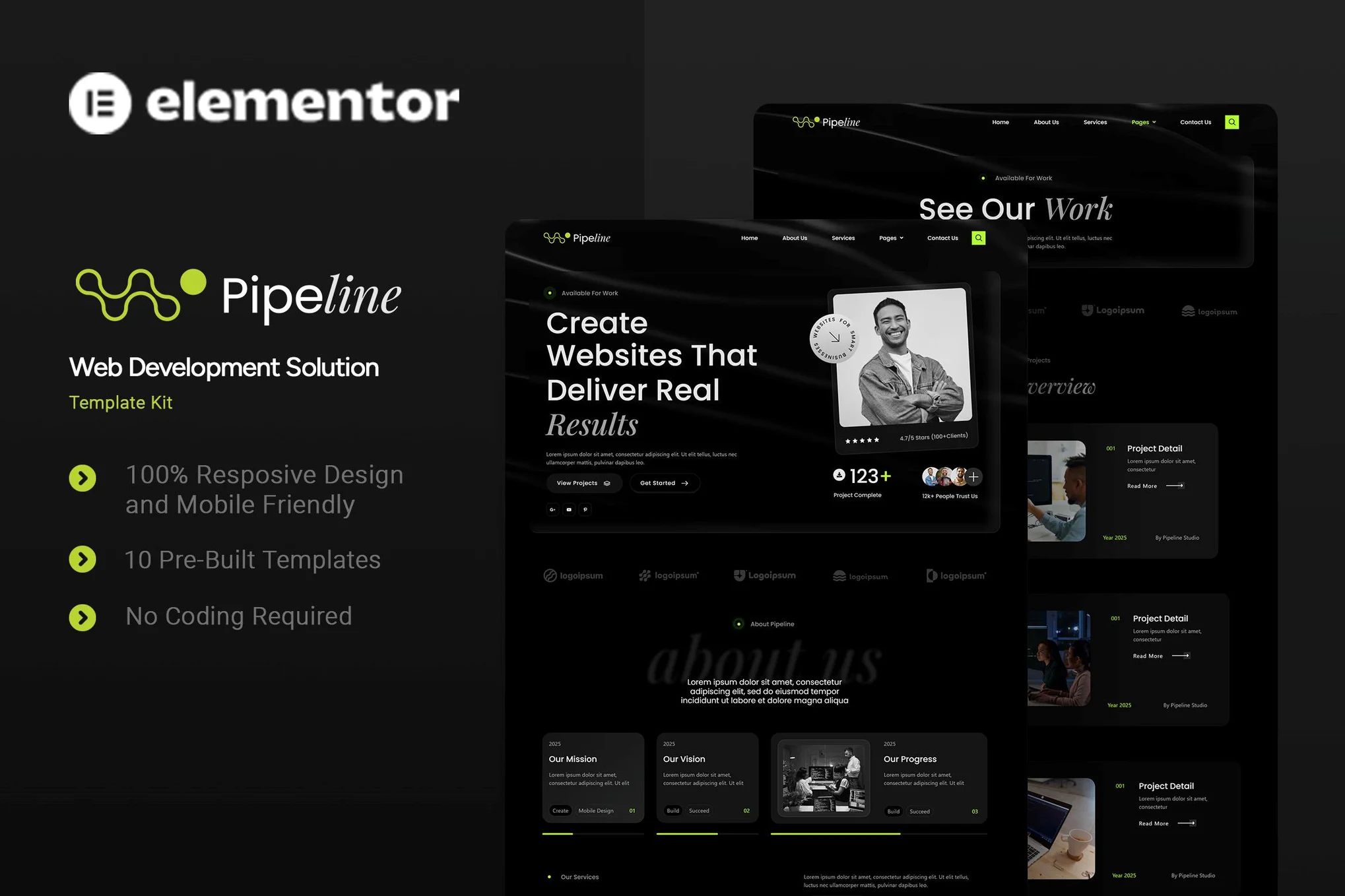 Pipeline – Web Development Solution Elementor Template Kit
