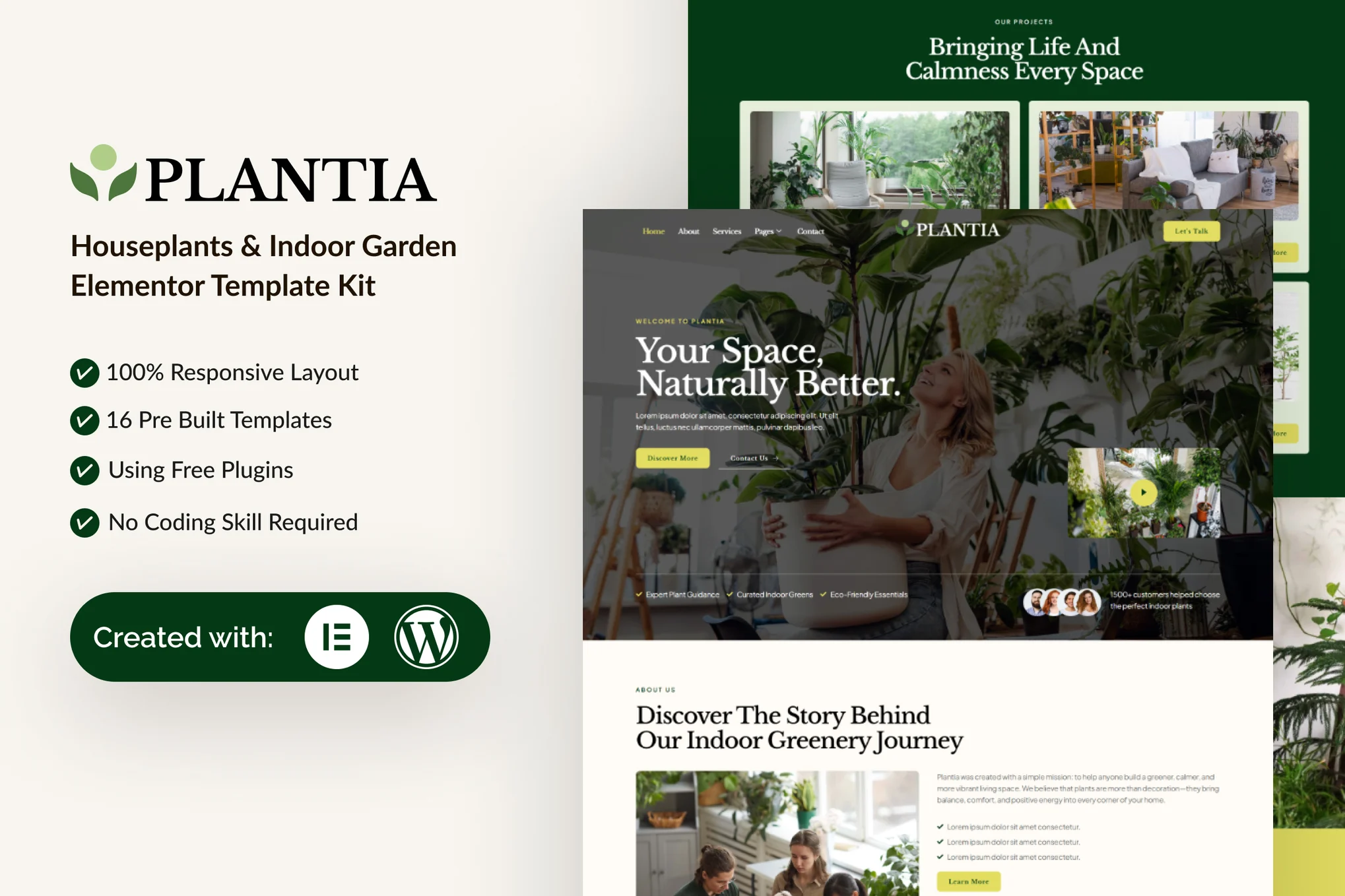 Plantia – Houseplants and Indoor Garden Elementor Template Kit