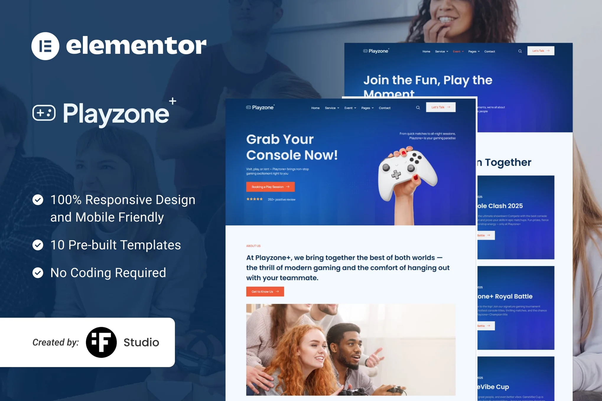 Playzone – Game Rental and Device Care Elementor Template Kit
