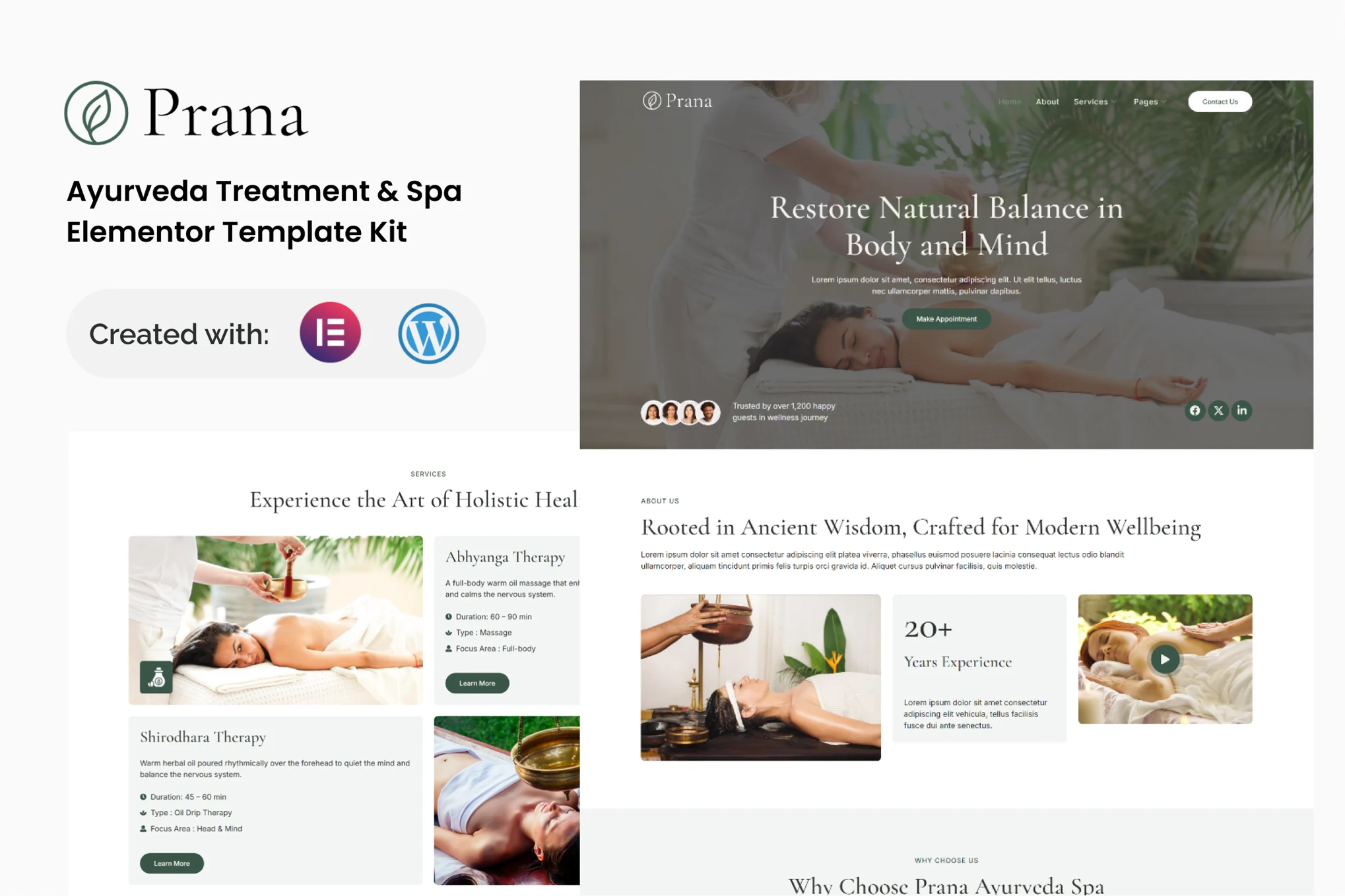 Prana – Ayurveda Treatment and Spa Elementor Template Kit