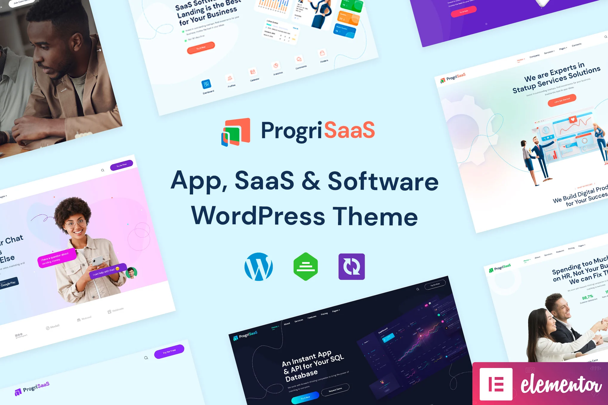 ProgriSaaS – Creative Landing Page WordPress Theme