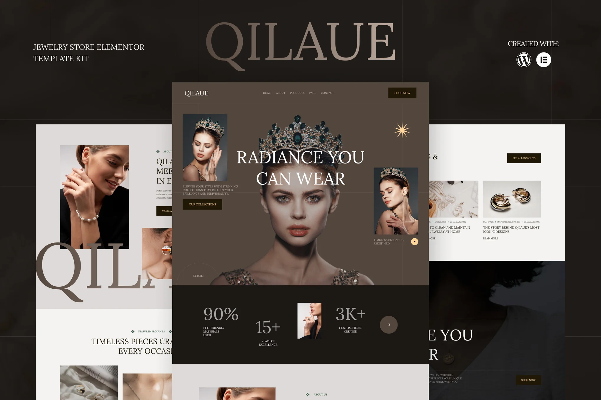 Qilaue – Jewelry Store Elementor Template Kit