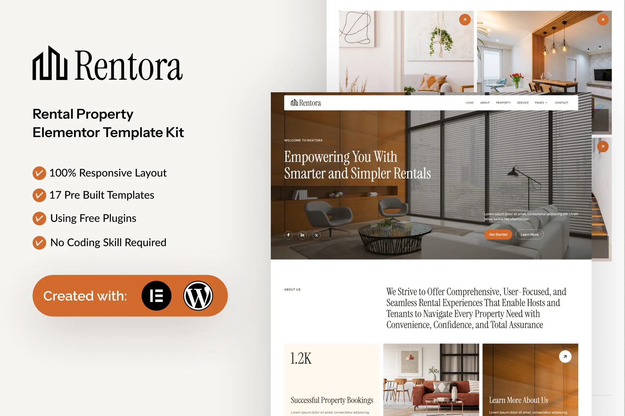 Rentora – Rental Property Elementor Template Kit