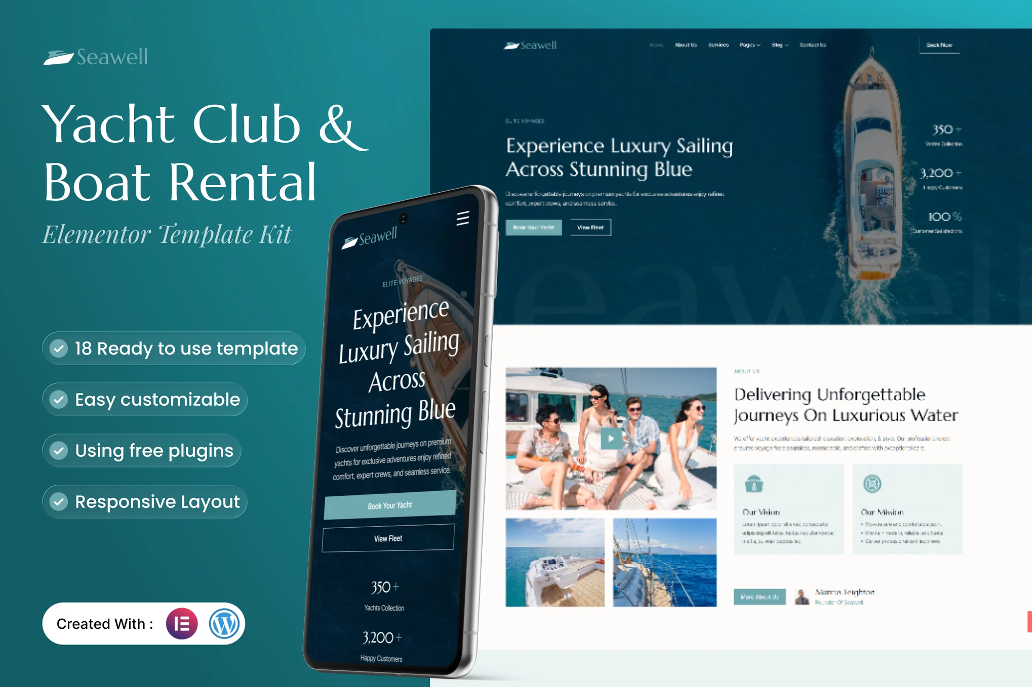Seawell – Yacht Club and Boat Rental Elementor Template Kit