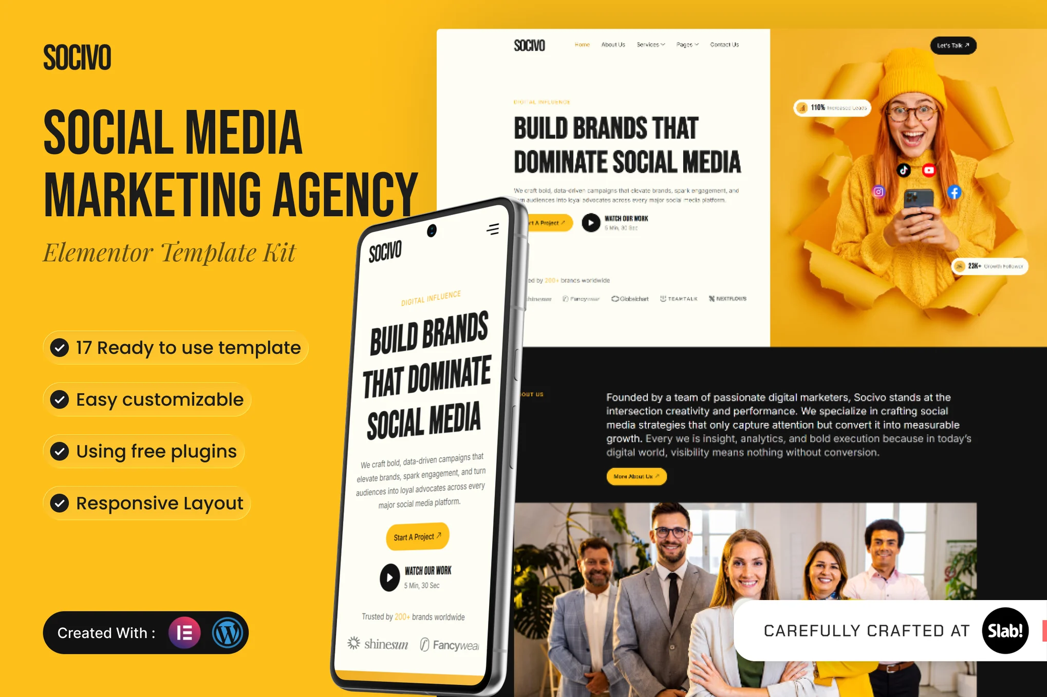 Socivo – Social Media Marketing Agency Elementor Template Kit