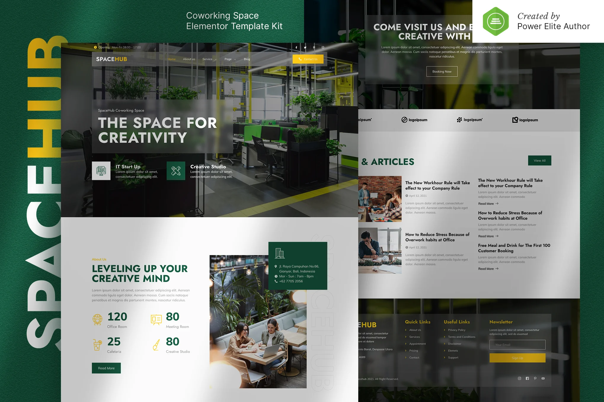 Spacehub – Coworking and Creative Space Elementor Template Kit
