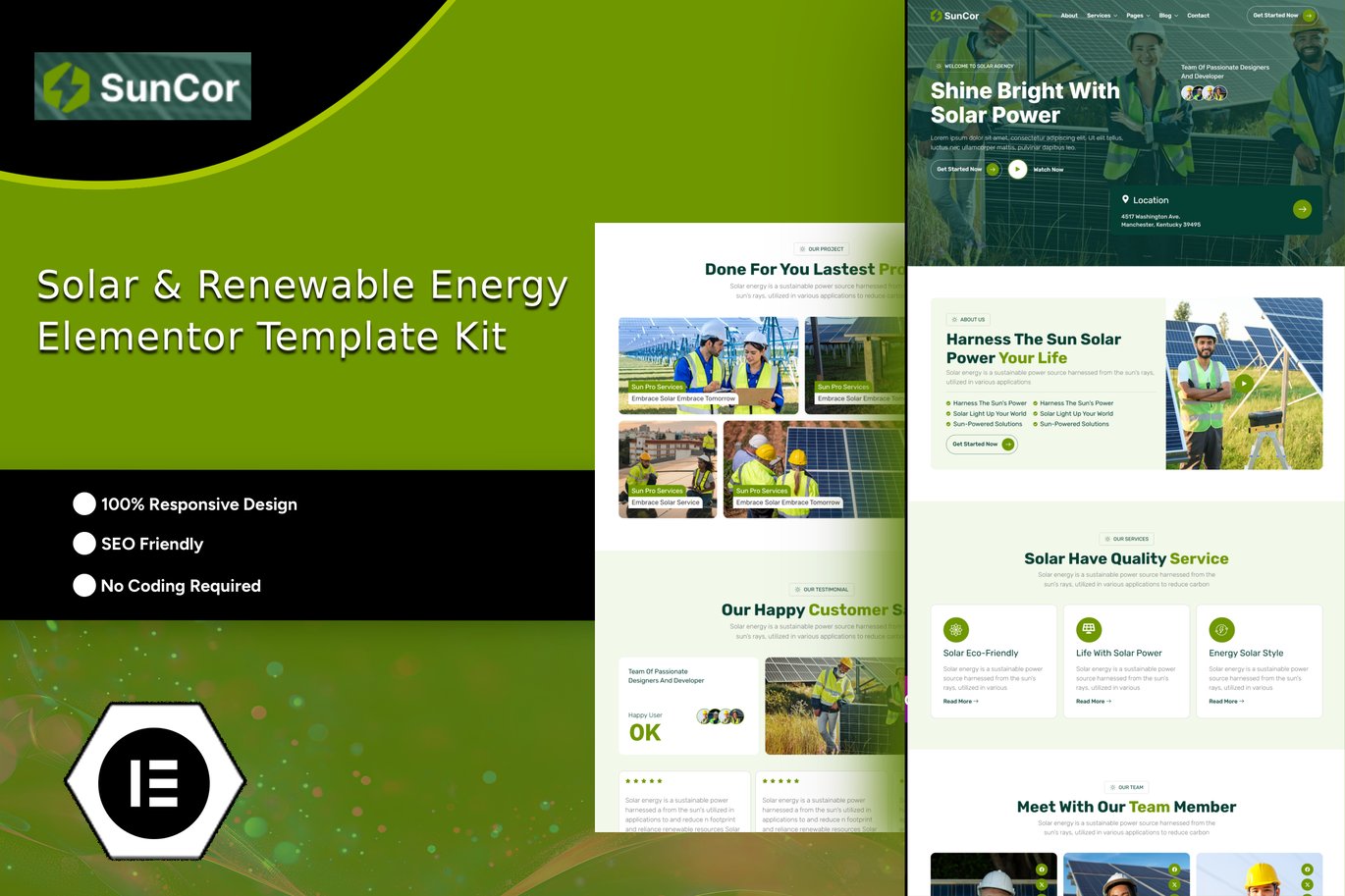 Suncor – Solar and Renewable Energy Elementor Template Kit