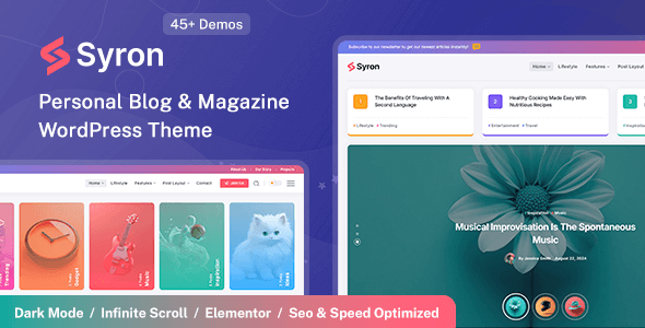 Syron | Personal Blog and Magazine WordPress Theme