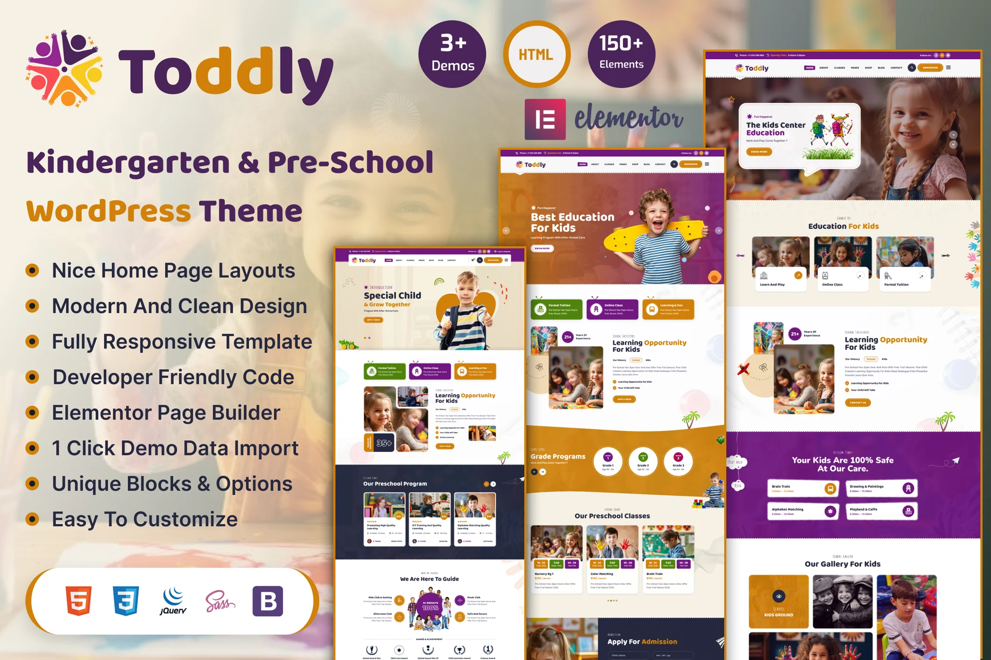 Toddly – Kids and Kindergarten WordPress Theme