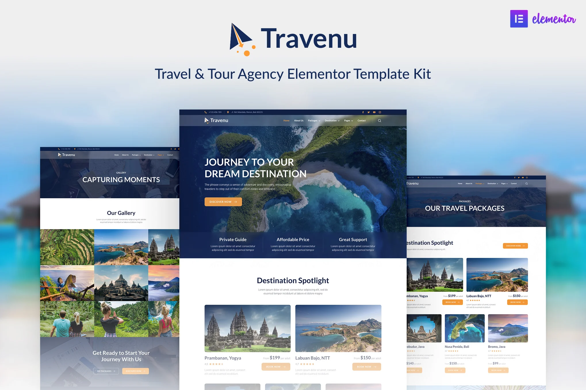 Travenu – Travel and Tour Agency Elementor Template Kit