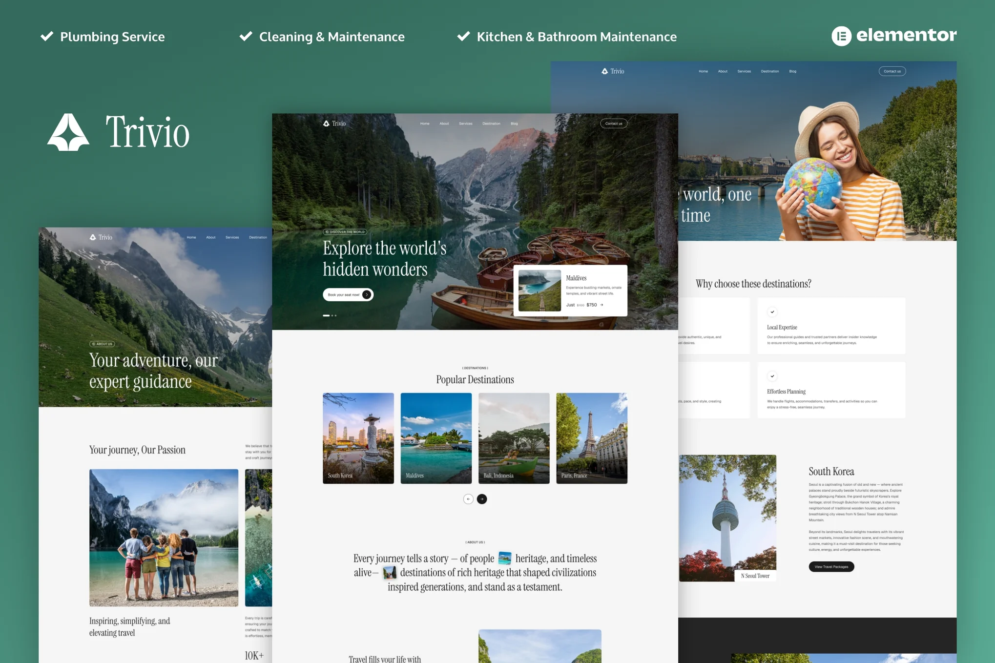 Trivio – Travel and Tour Agency Elementor Template Kit