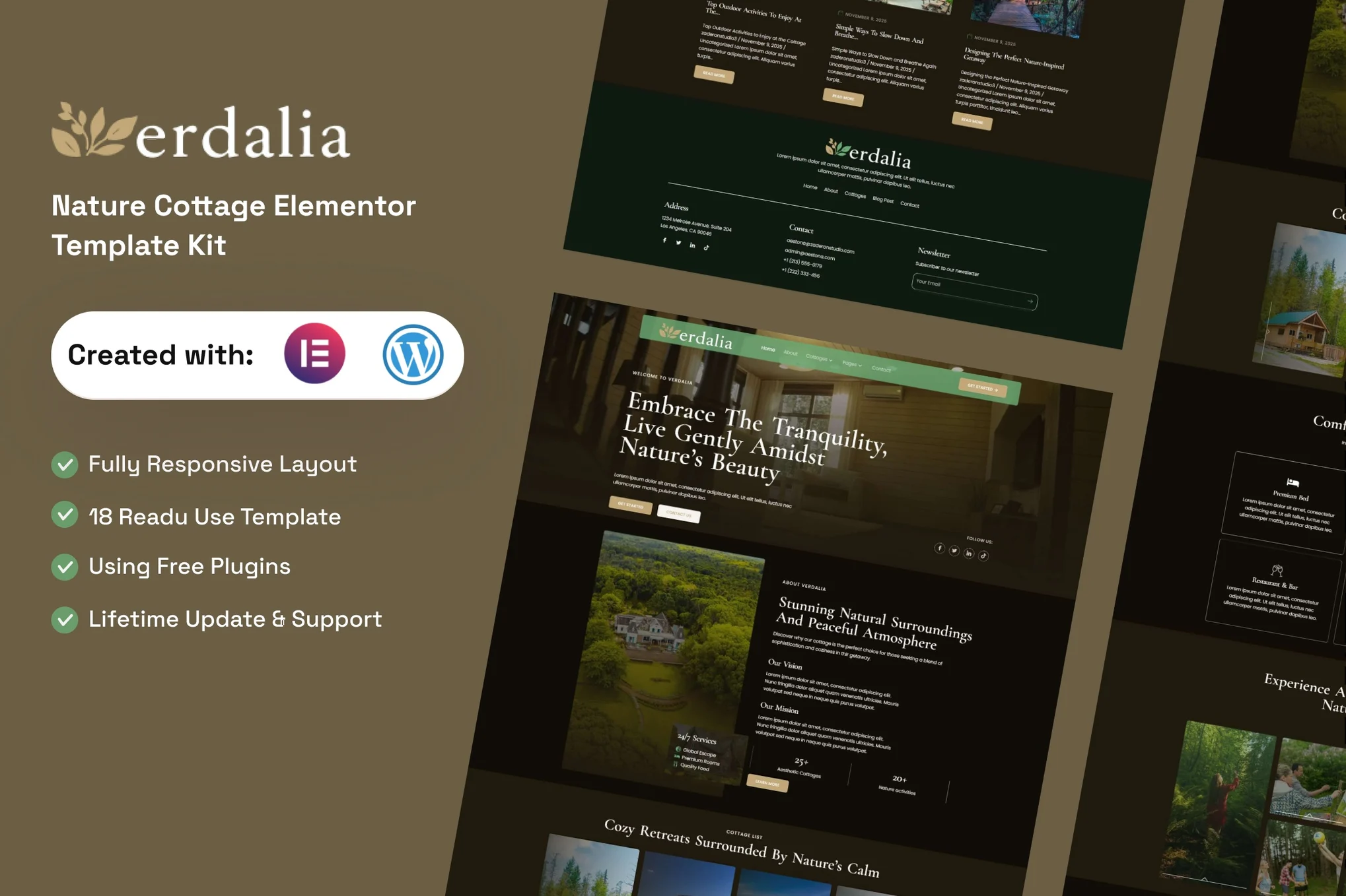 Verdalia – Nature Cottage Elementor Template Kit