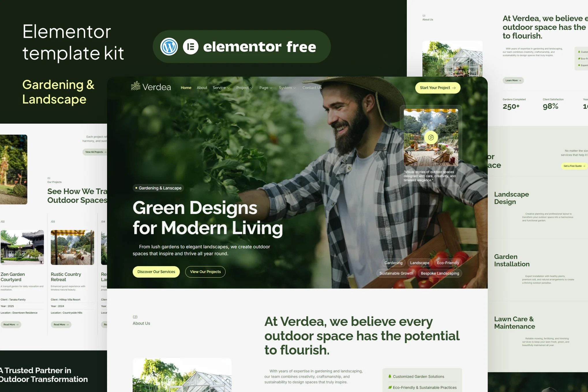 Verdea – Landscaping and Gardening Elementor Template Kit