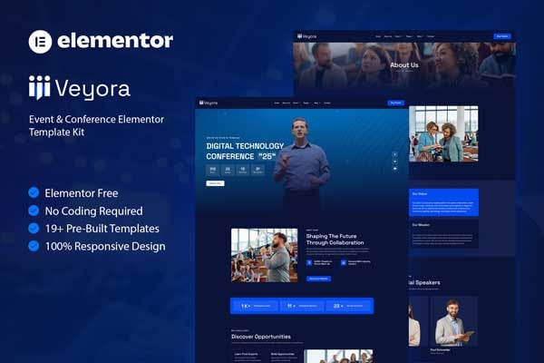 Veyora – Event and Conference Elementor Template Kit