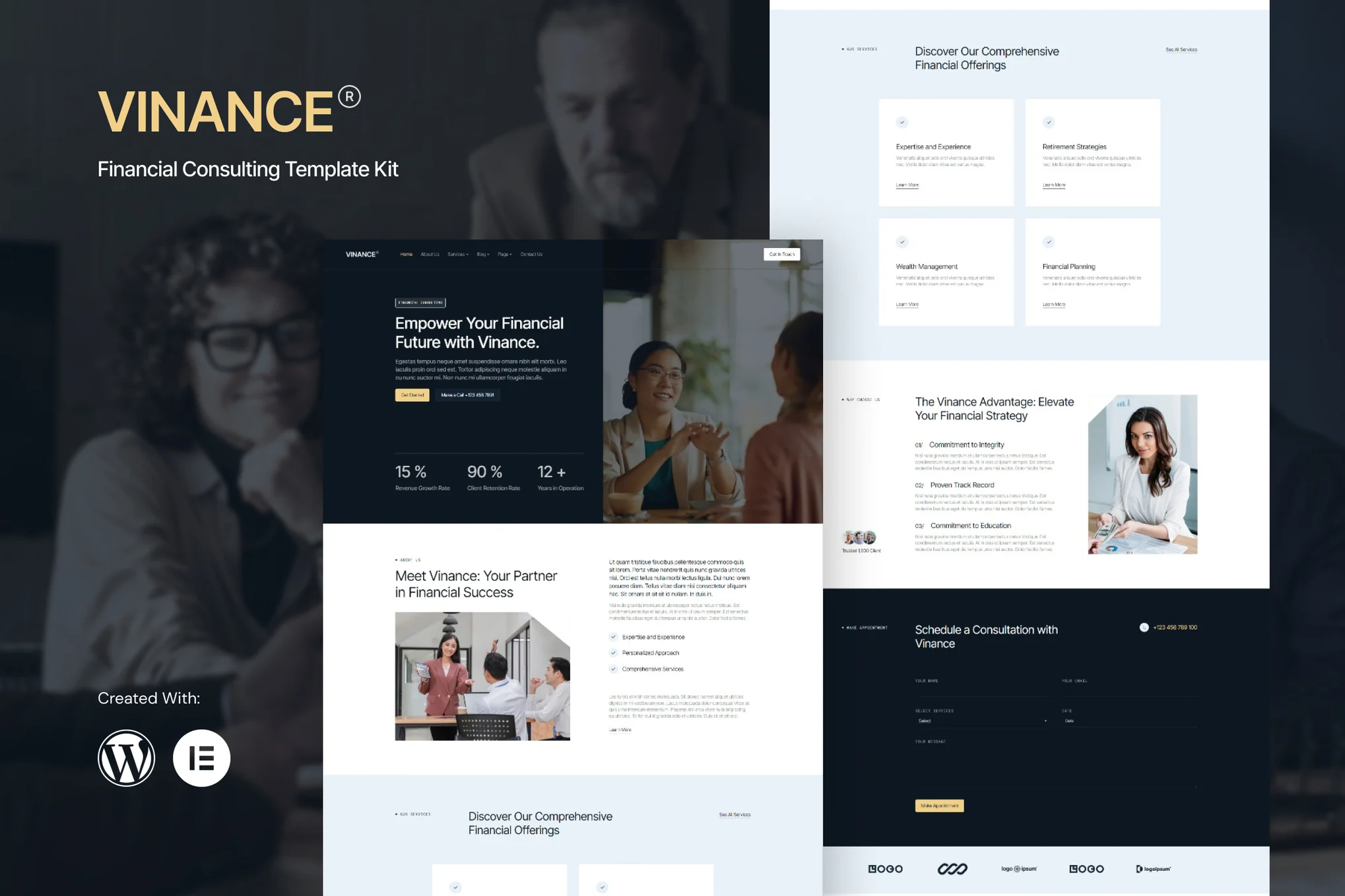 Vinance – Financial Consulting Elementor Template Kit
