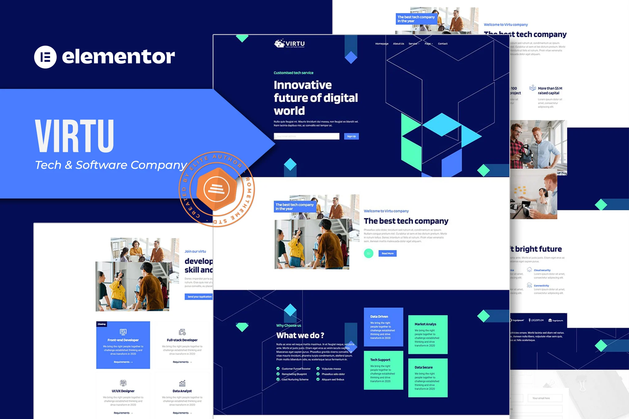 Virtu – Tech and Software Company Elementor Template kit