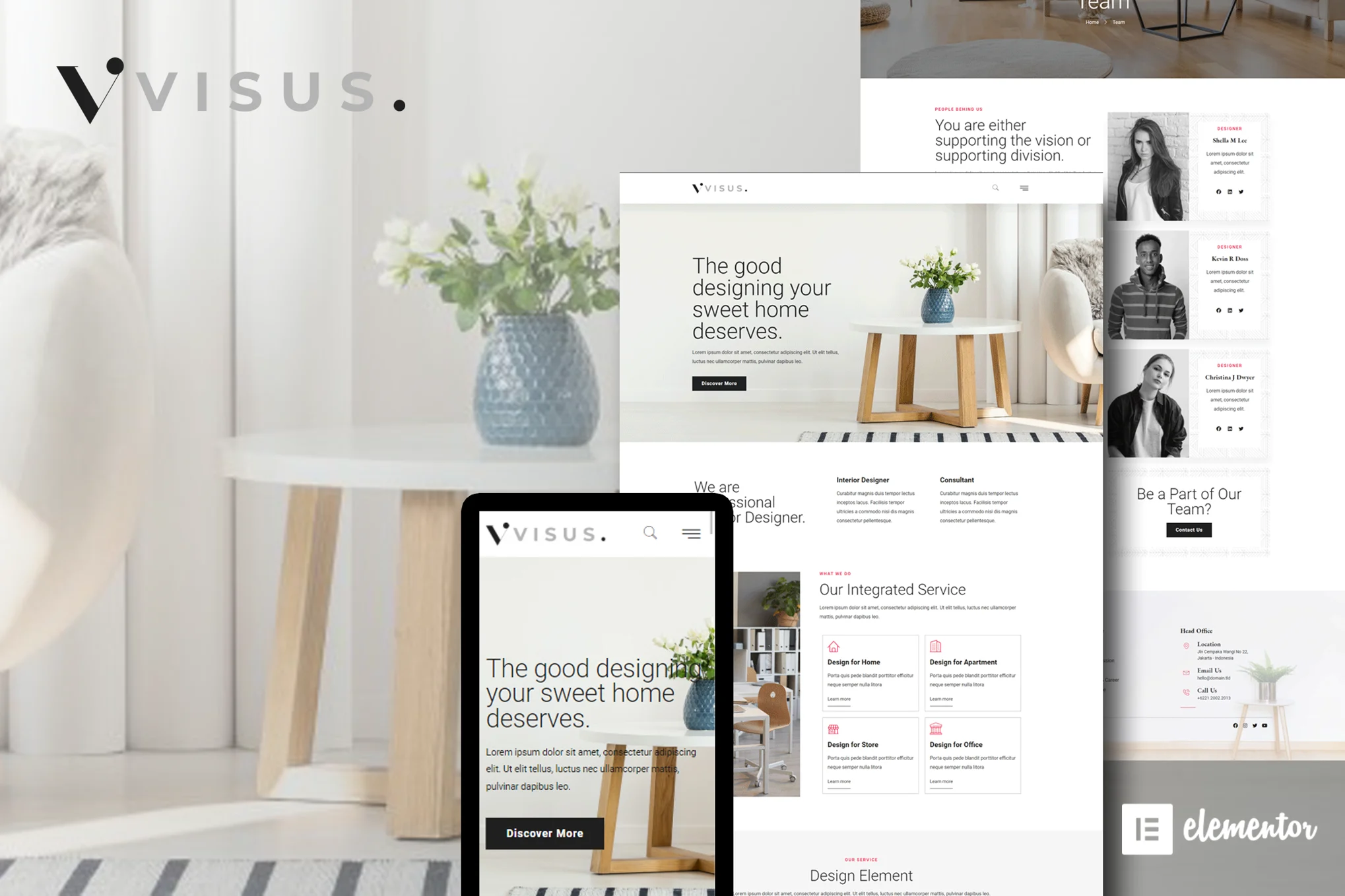 Visus – Interior Design and Architecture Elementor Template Kit
