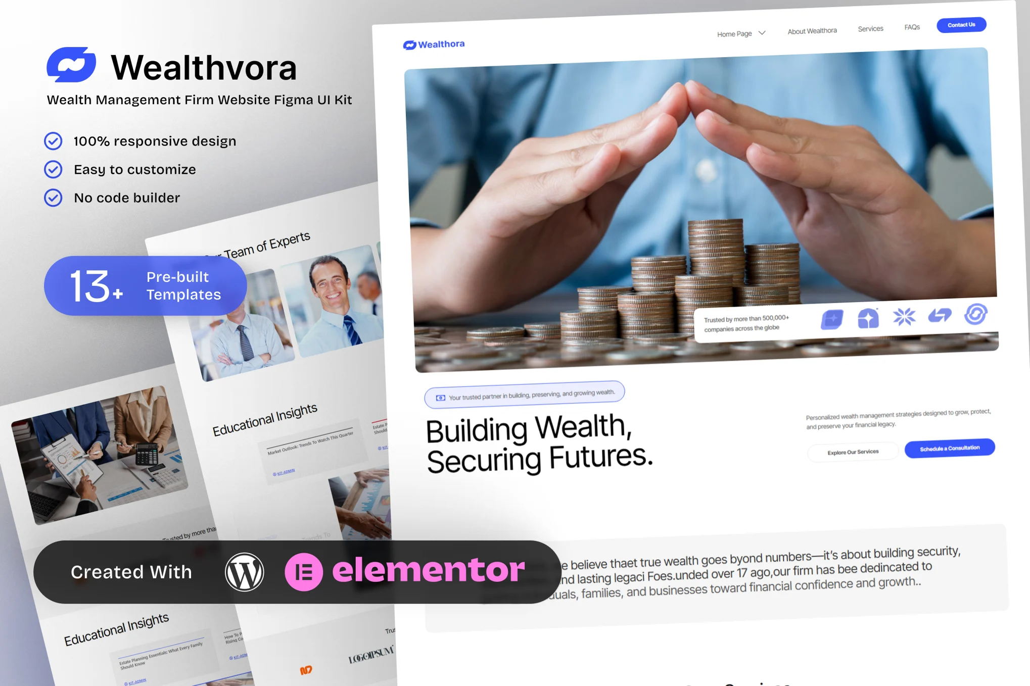 Wealthora – Wealth Management Firm Elementor Template Kit