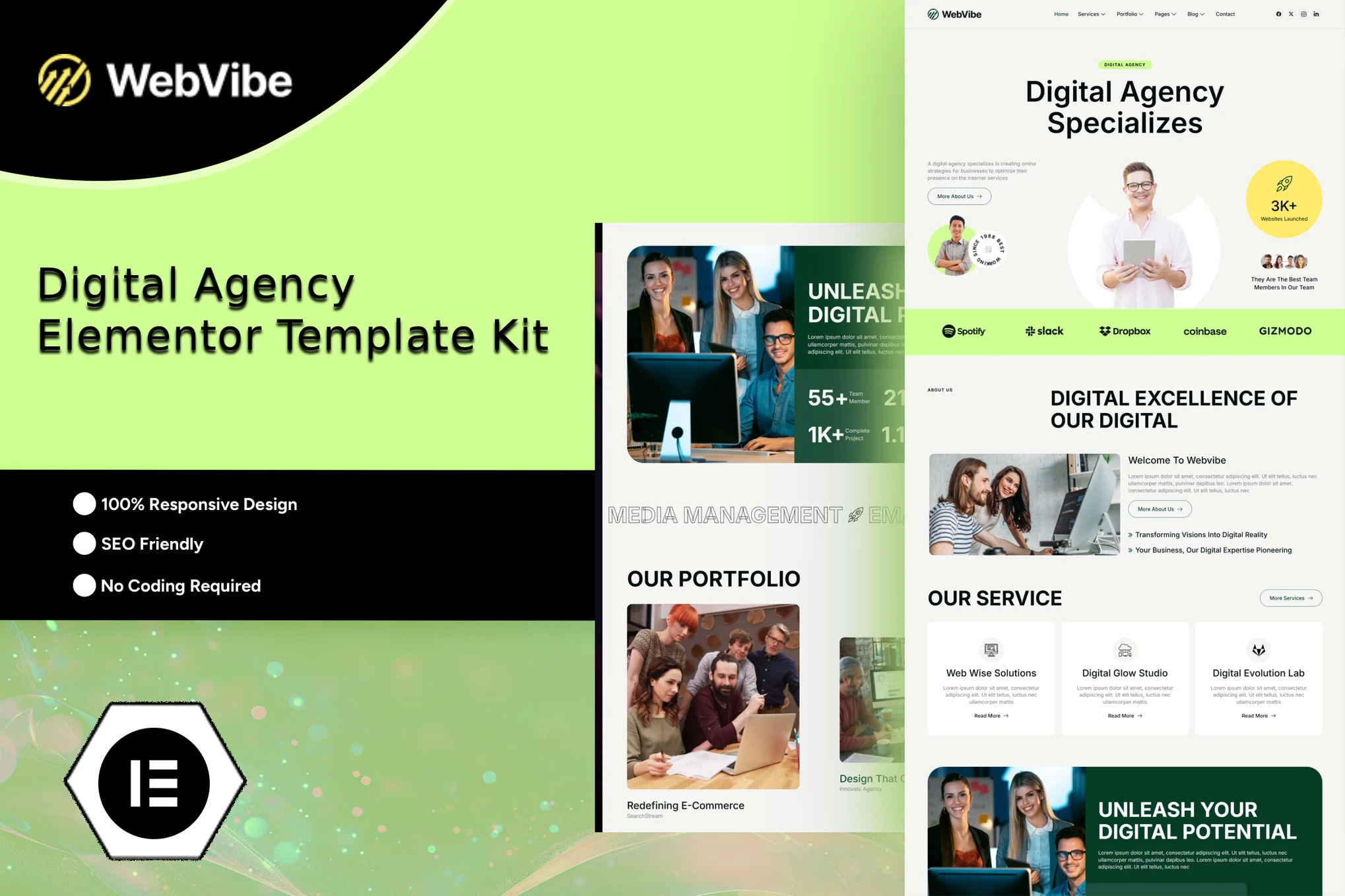 Webvibe – Digital Agency Elementor Template Kit