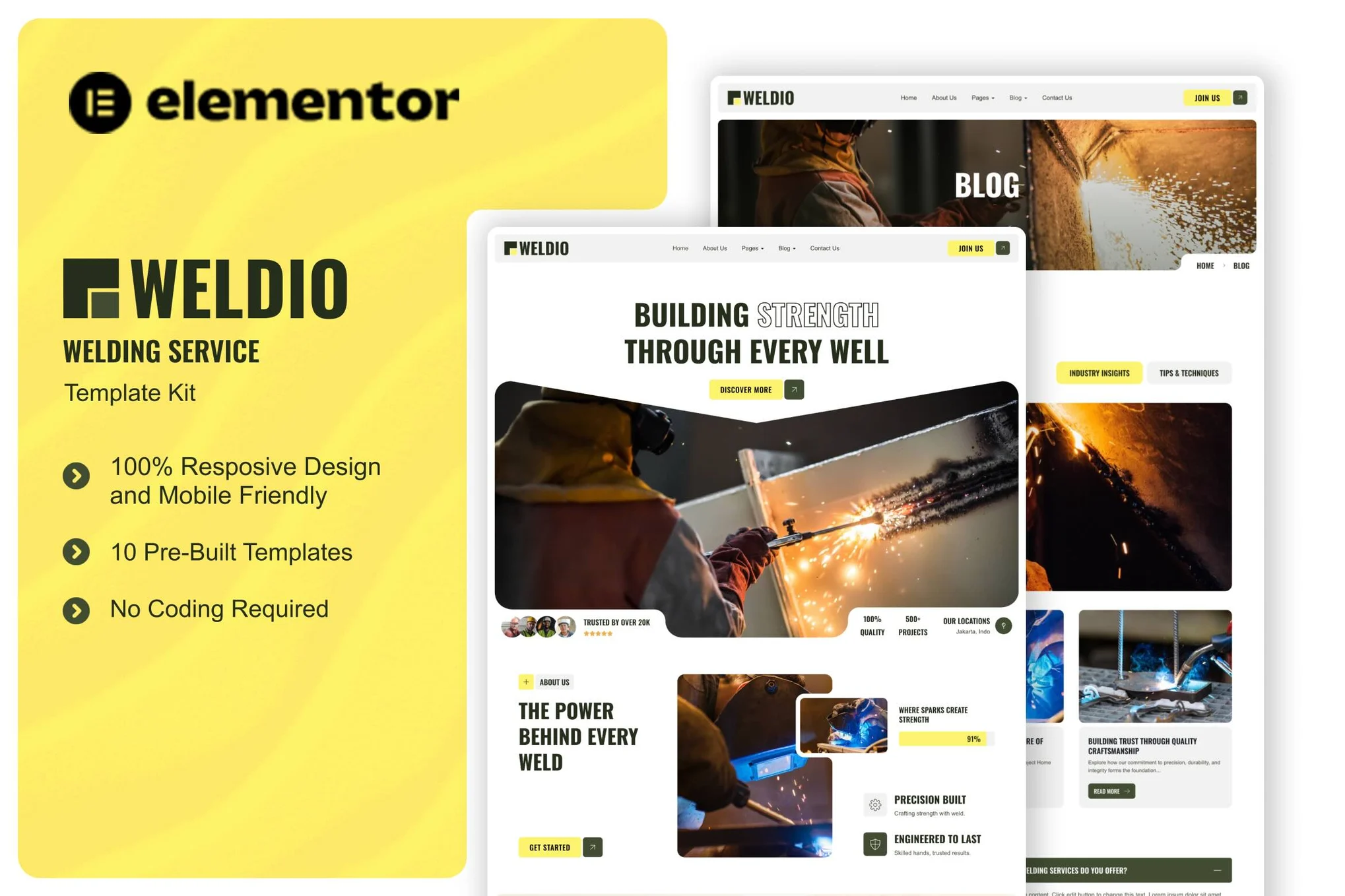 Weldio – Welding Service Elementor Template Kit